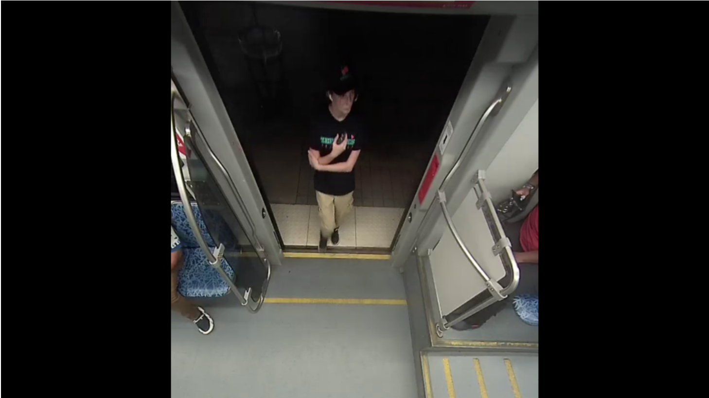 Iryna Zarutska boards a light-rail train in Charlotte, N.C., about 9:45 p.m. on Aug. 22, in a screenshot of footage released to media outlets. 