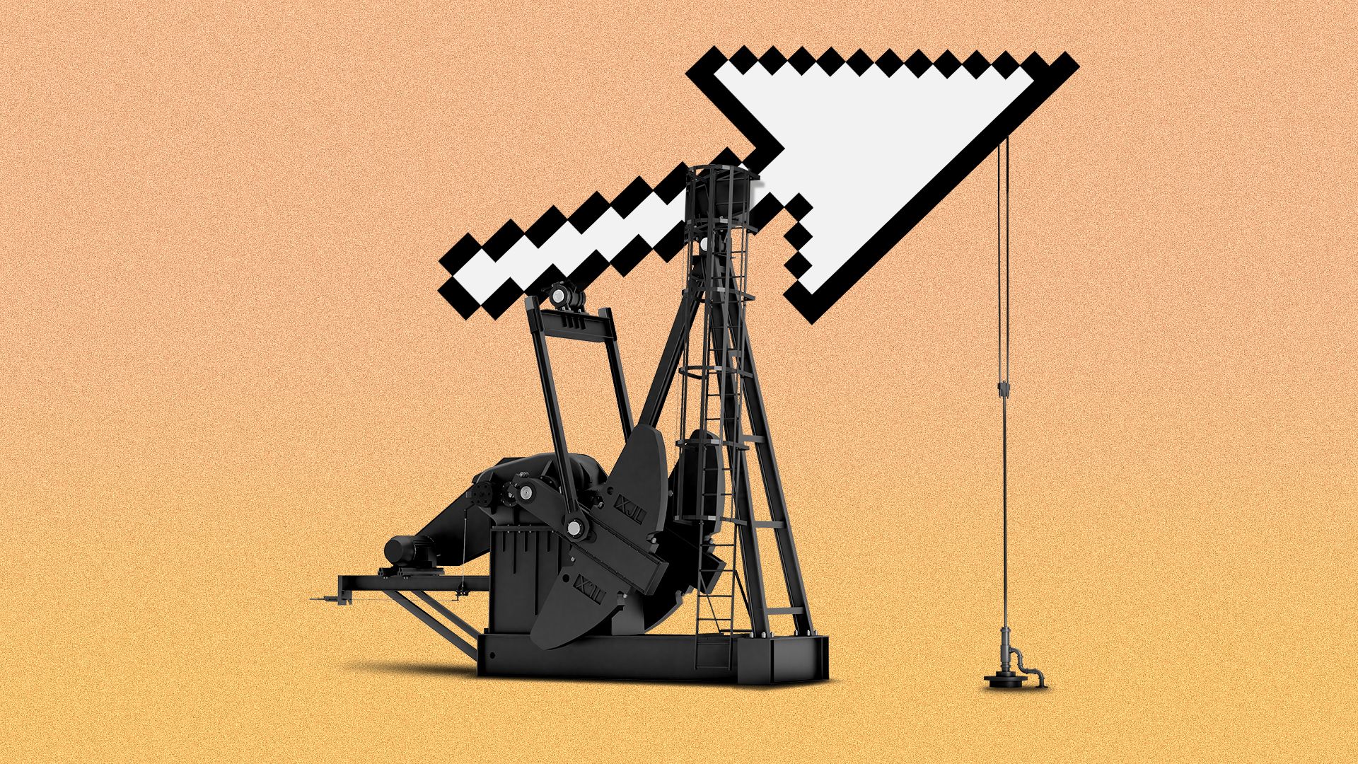 Illustration of a cursor on an oil rig