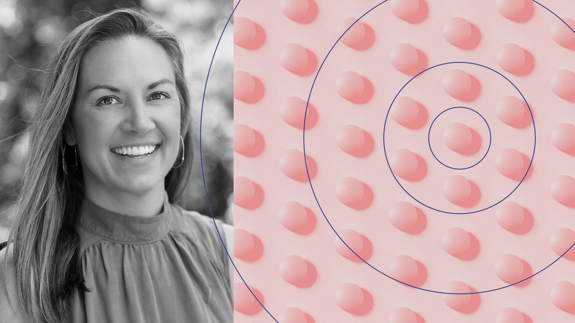 Photo illustration of Khobi Brooklyn surrounded by abstract shapes. 