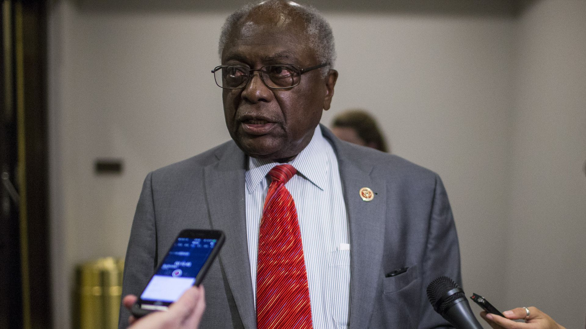 Rep. James Clyburn (D-SC) speaks to reporters on Capitol Hill June 27, 2018 in Washington, DC. 