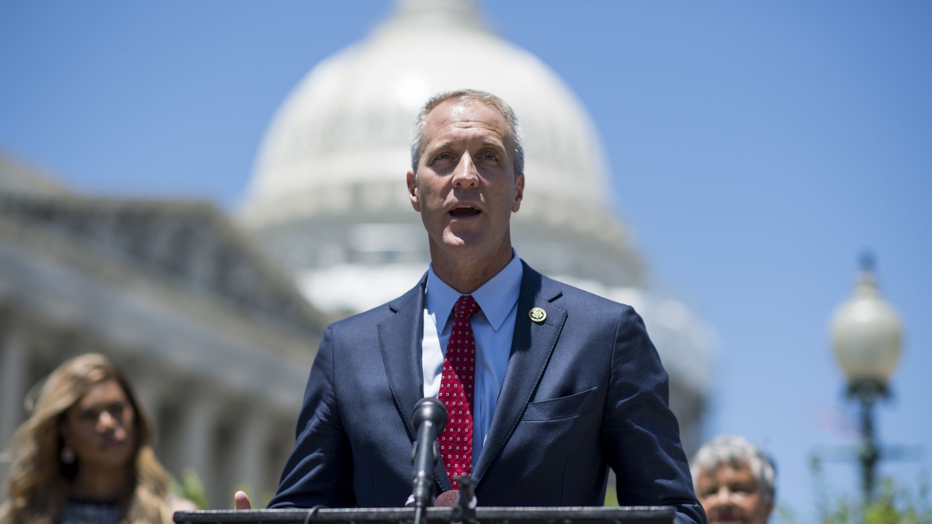 Representative Sean Patrick Maloney speaks at a news conference in front of the U.S. Capitol.