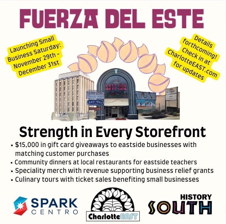 Graphic that shows businesses in east charlotte. 