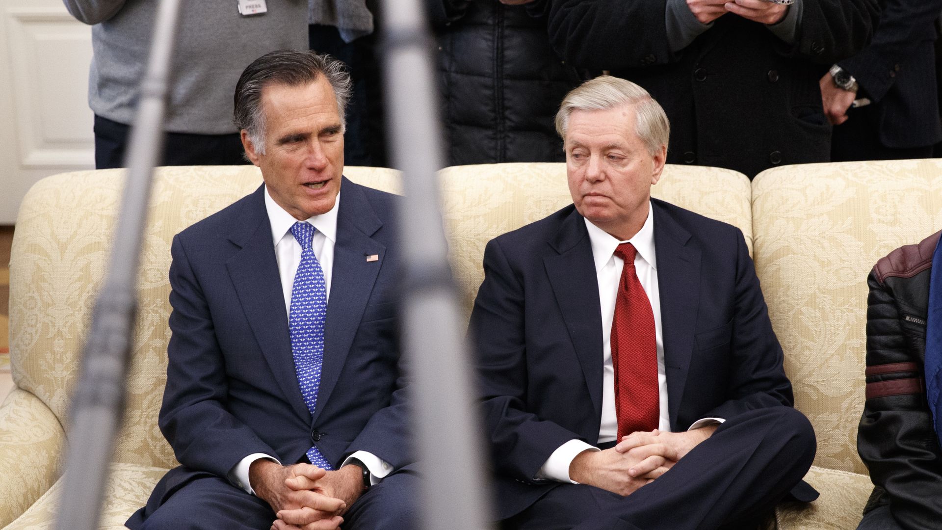 Senators Mitt Romney and Lindsey Graham in the Oval Office