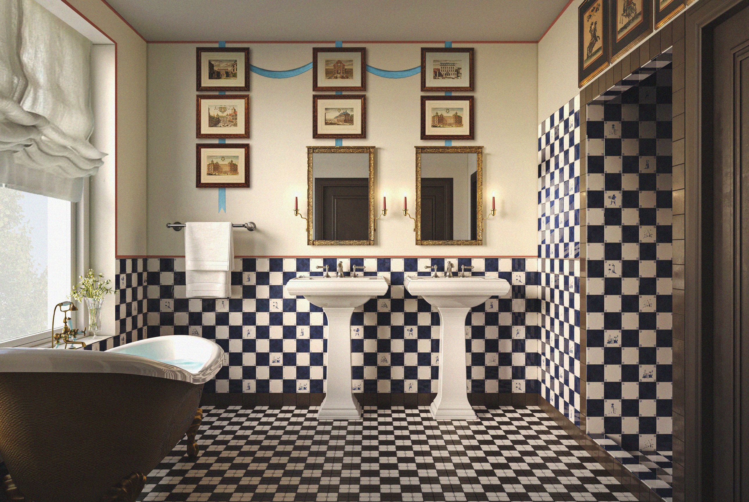 a tiled bathroom 
