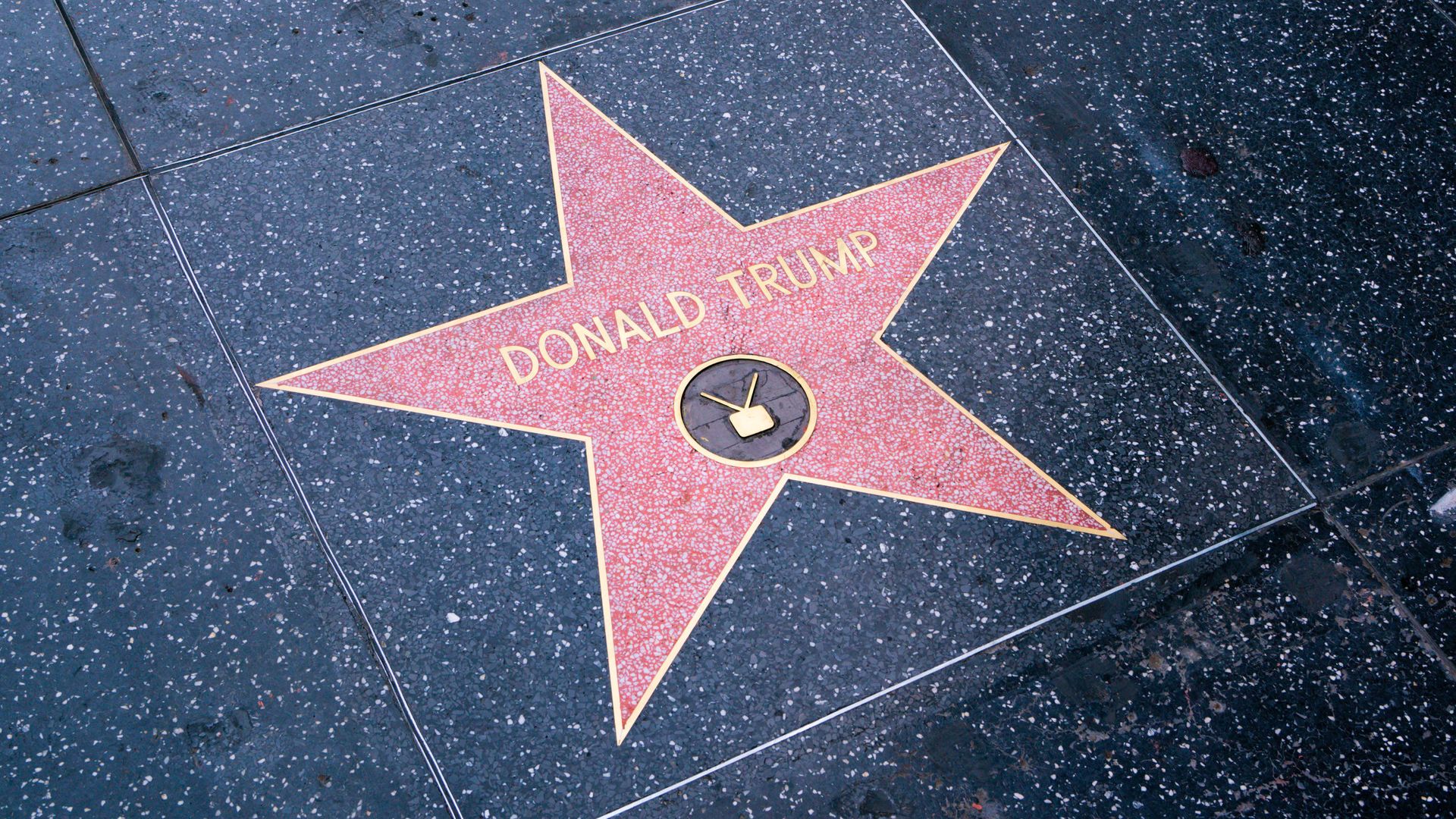 Trump's star on the Hollywood Walk of Fame in April 2021.
