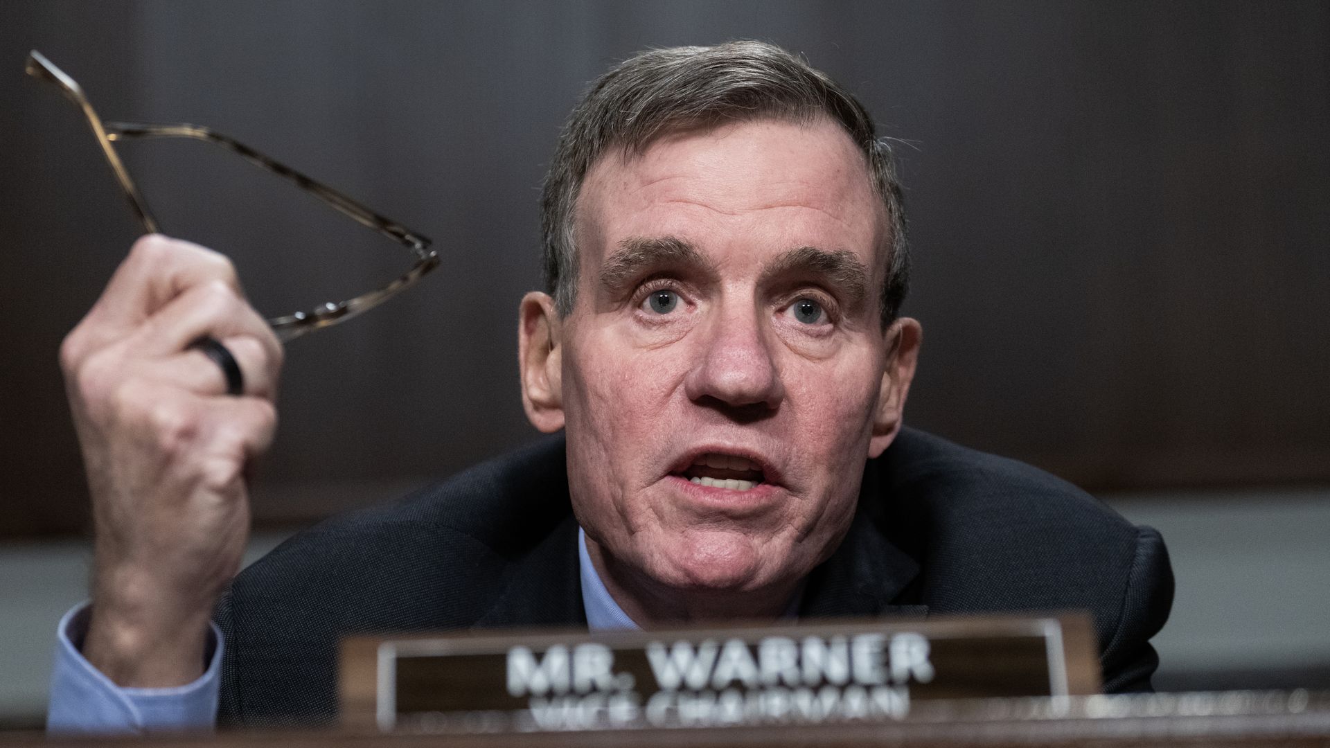 Ranking member Sen. Mark Warner, D-Va., questions John Ratcliffe, President-elect Donald Trump's nominee to be director of the CIA, testifies during his Senate Select Intelligence Committee confirmation hearing in Dirksen building on Wednesday, January 15, 2025. 