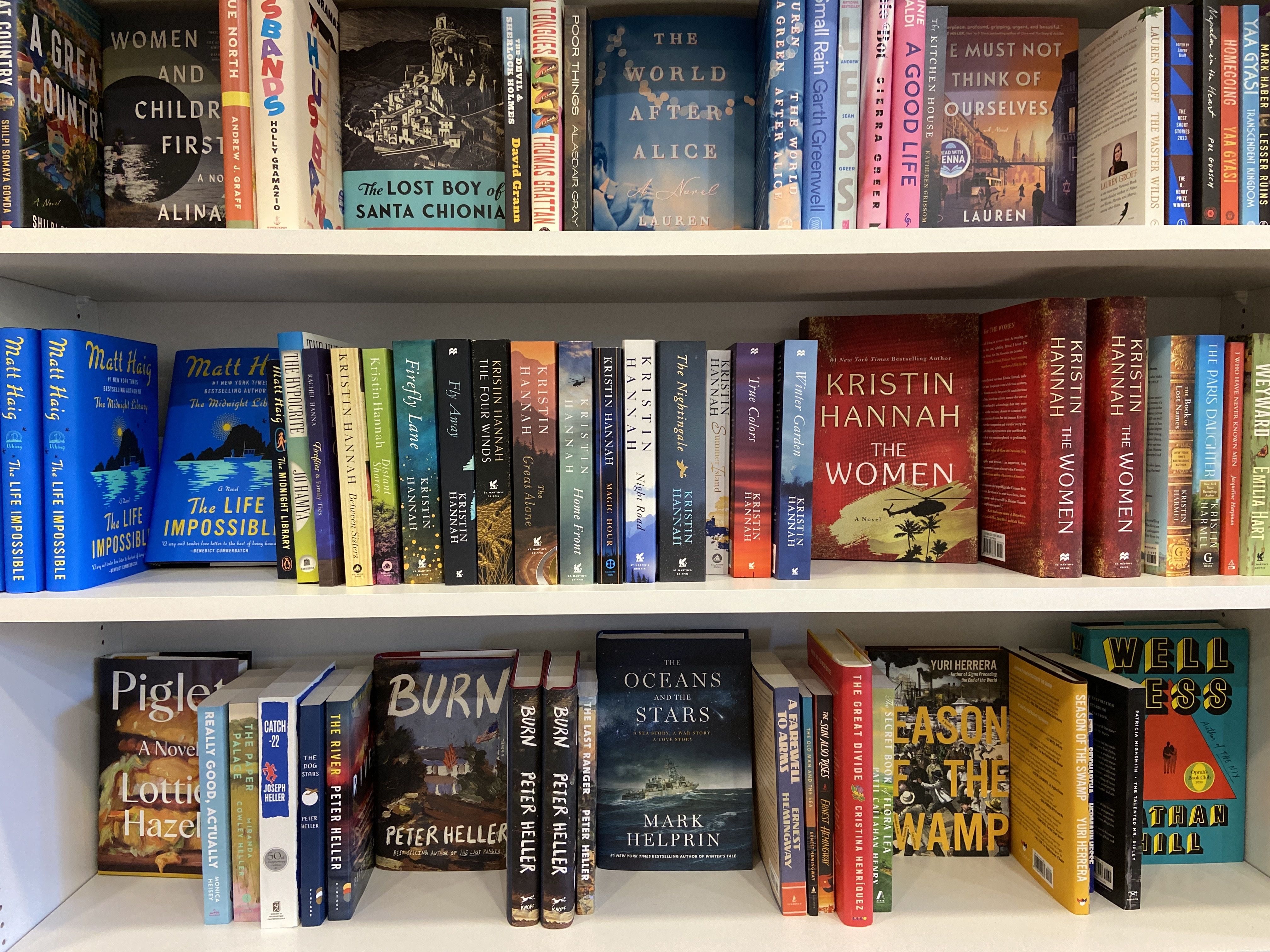 Books on shelves. 