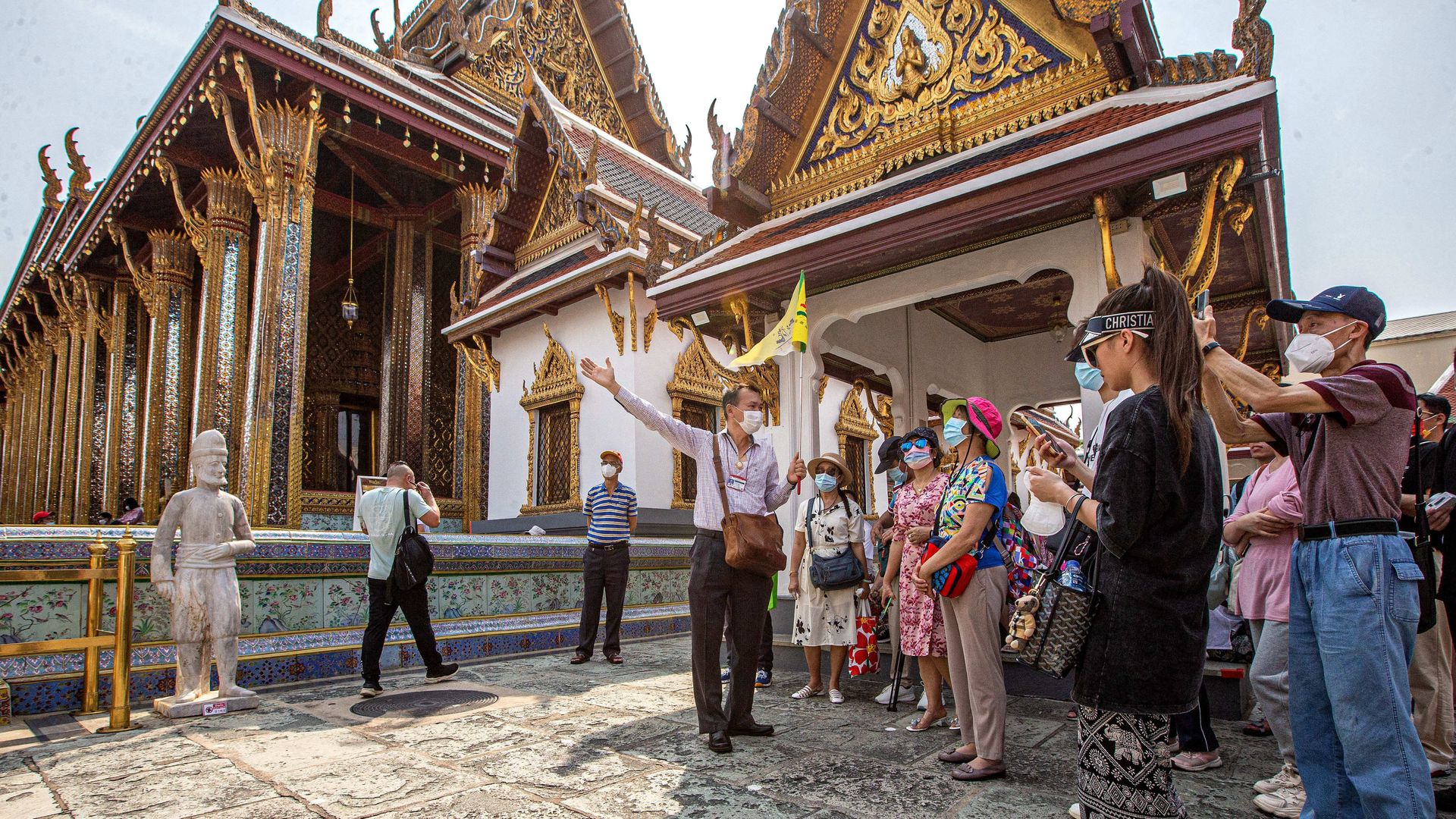 Chinese tourists visit the Grand Palace in Bangkok, Thailand