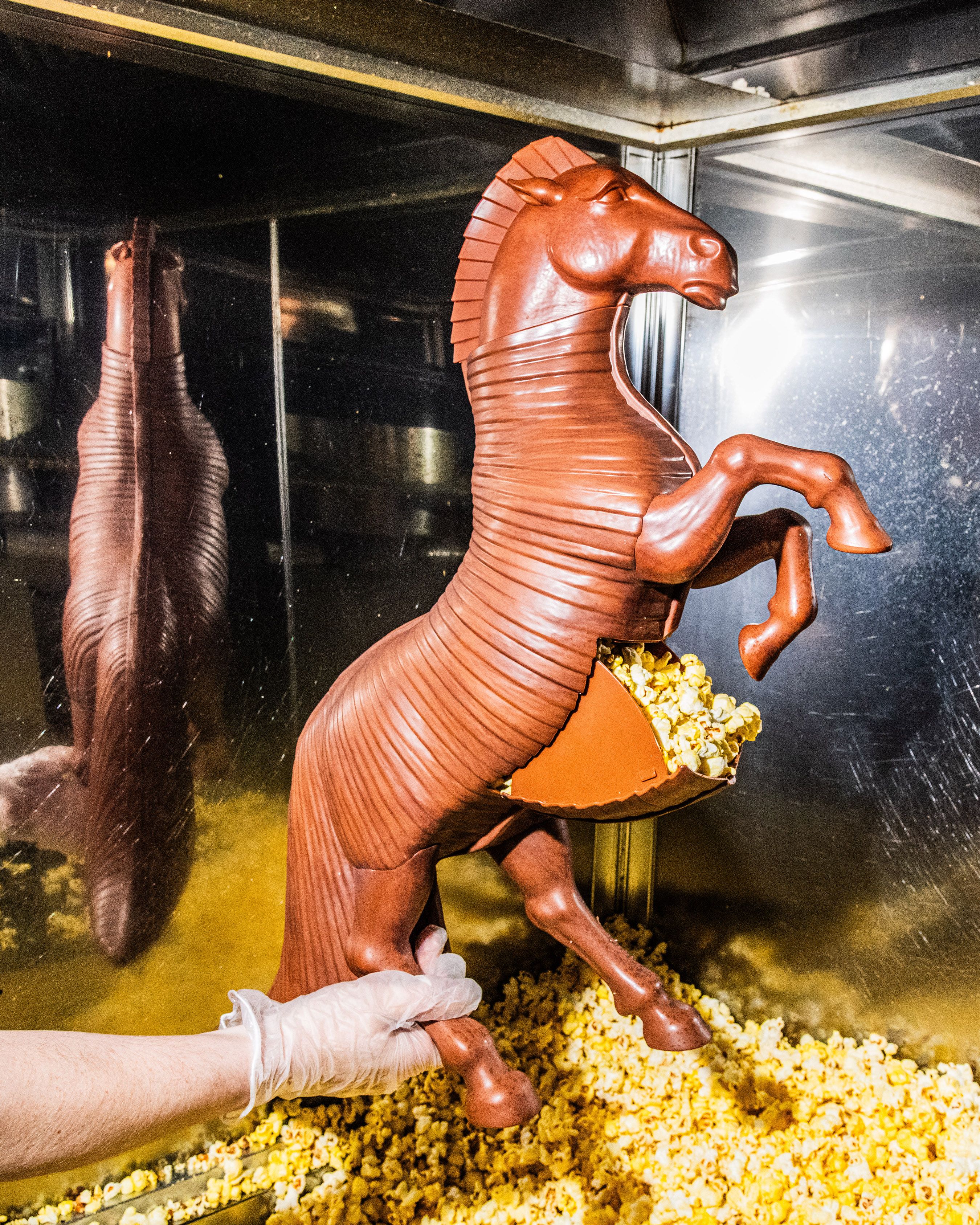 A 22-inch popcorn bucket rendering of the Trojan horse in Christopher Nolan's "The Odyssey."