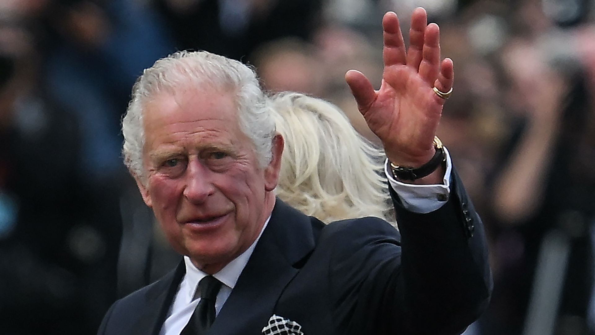 King Charles waving