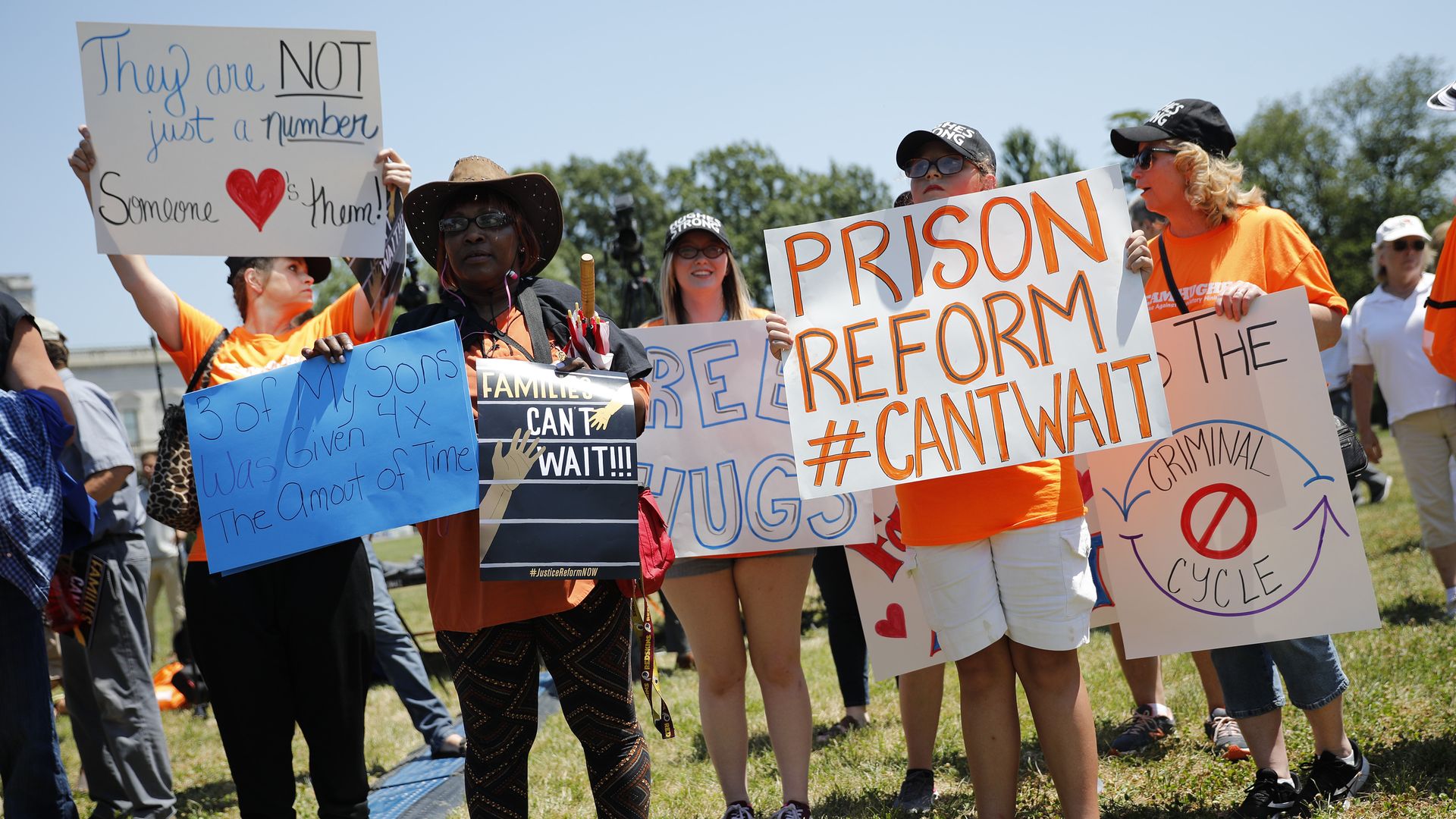 Protesters call for criminal justice reform outside the U.S. Capitol in Washington, D.C.