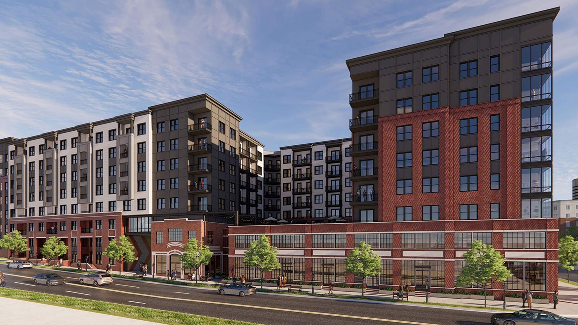 rendering of new multi-use development around the old Fourth Ward Bread Co.