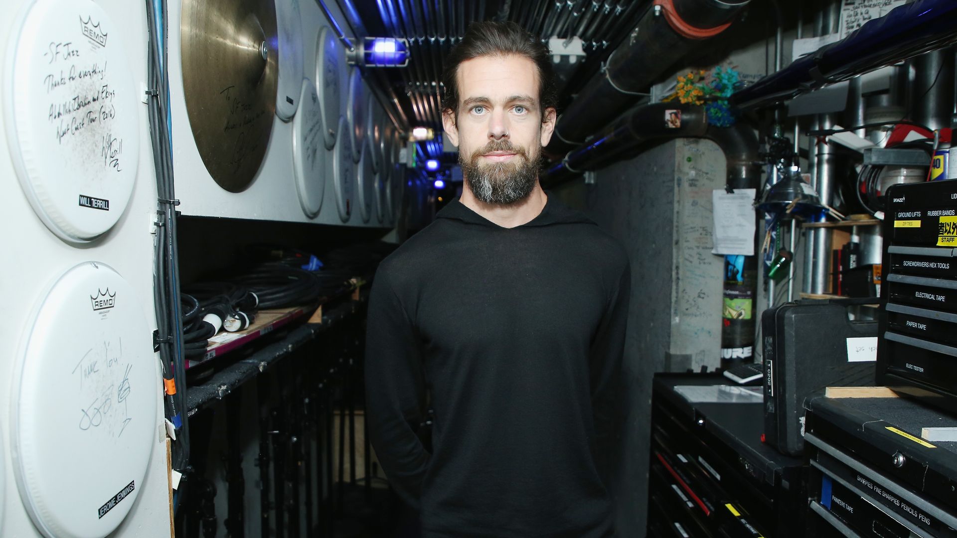 Jack Dorsey in a hallway