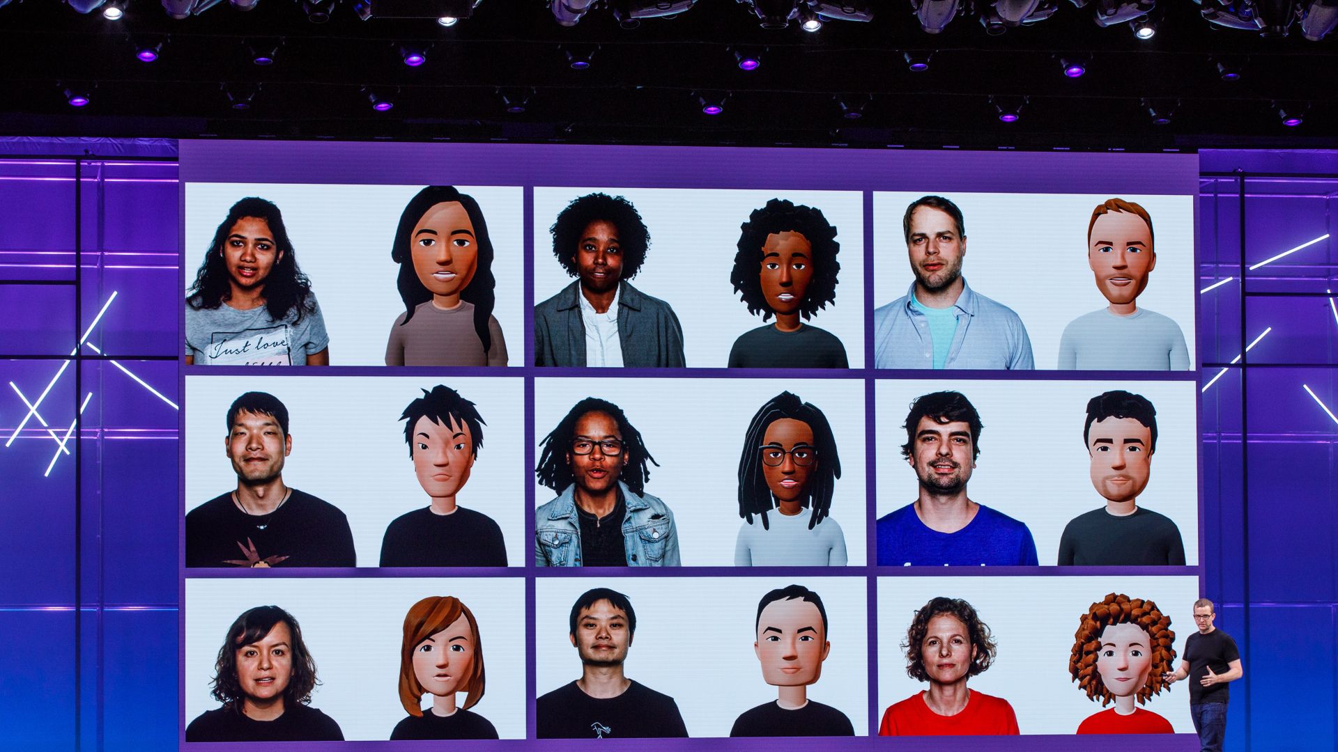 Facebook CTO Mike Schroepfer shows next-generation VR avatars created with the help of AI