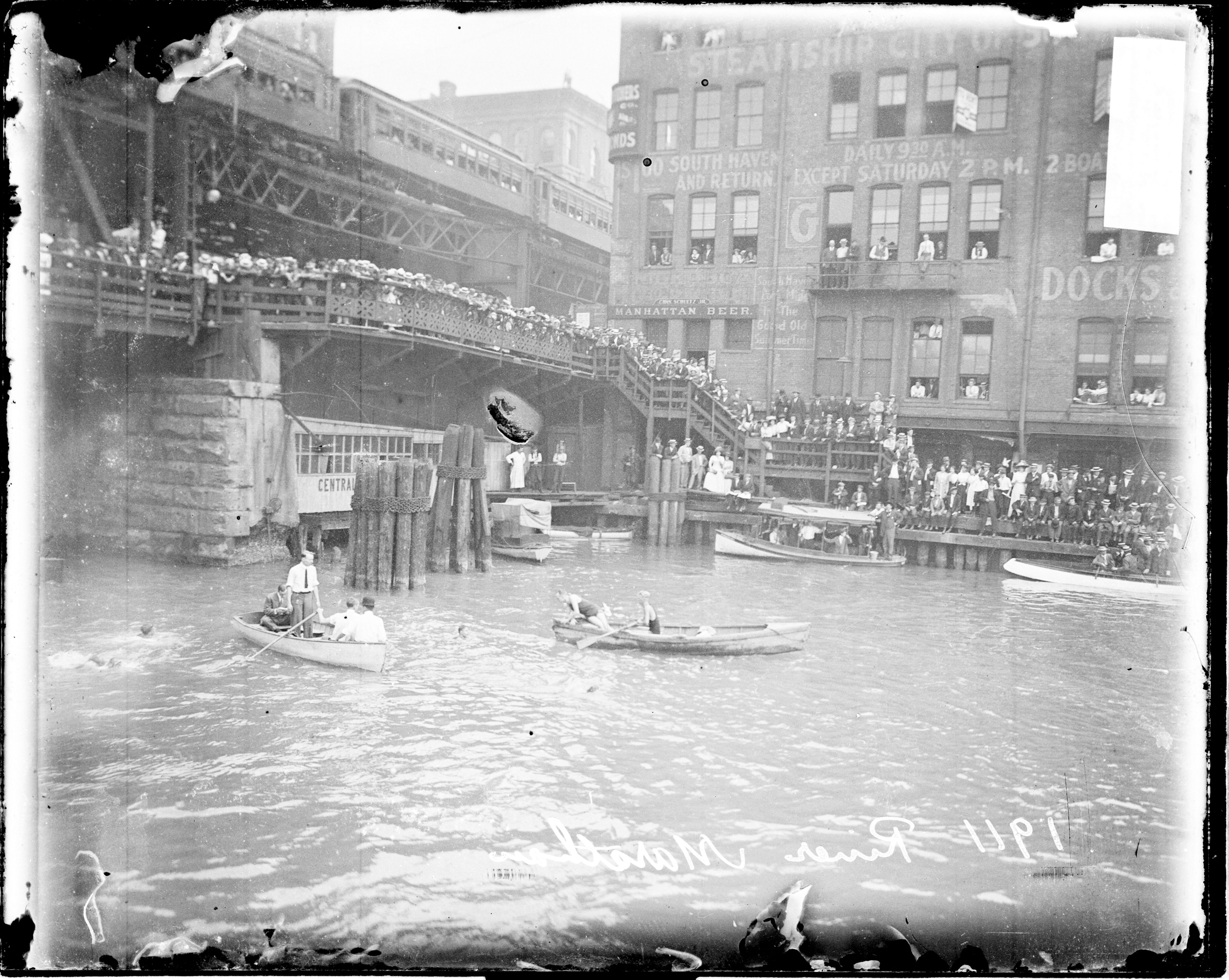 Photo of people swimming in the river 