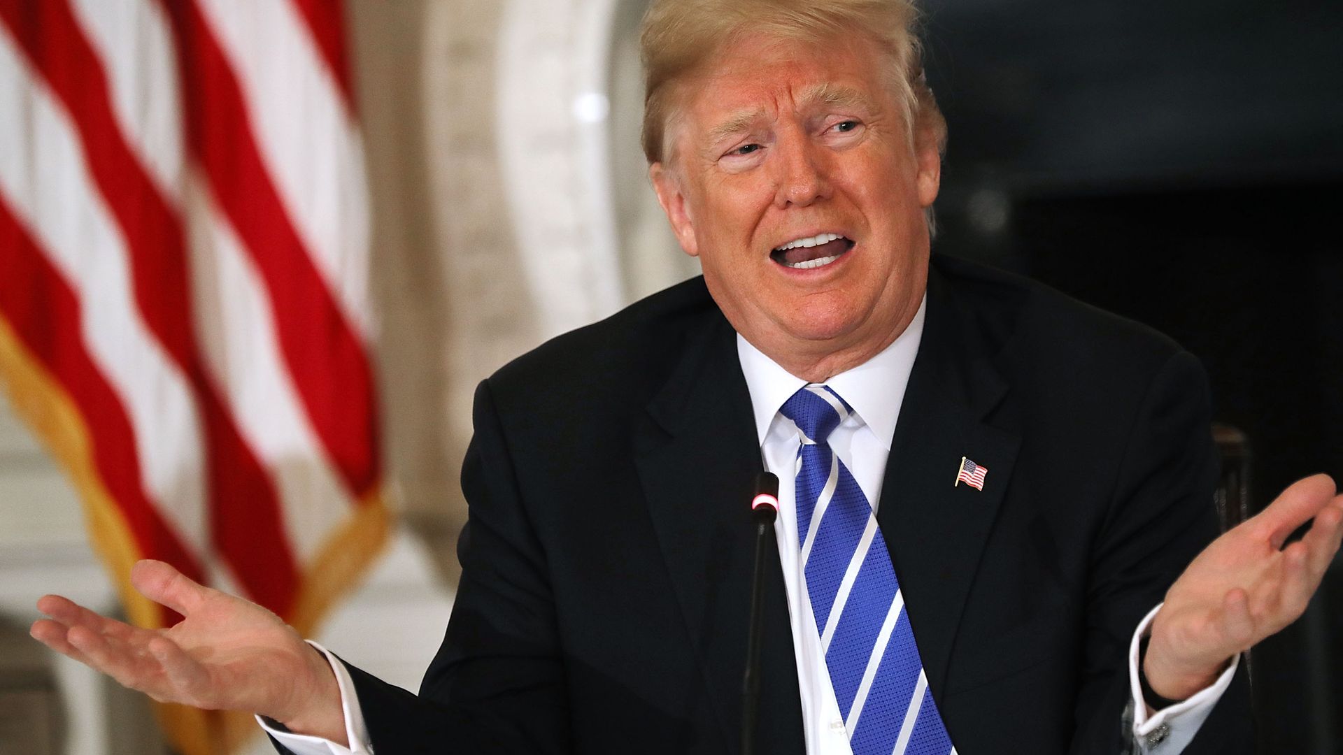 President Trump shrugging