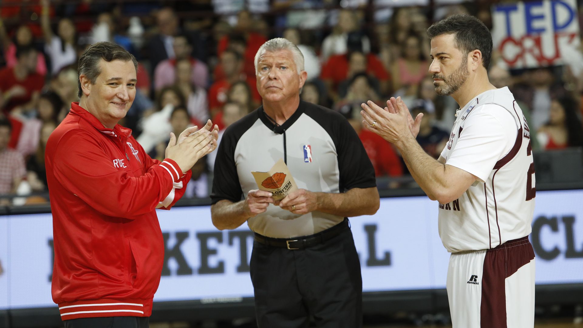 This is Ted Cruz and Jimmy Kimmel