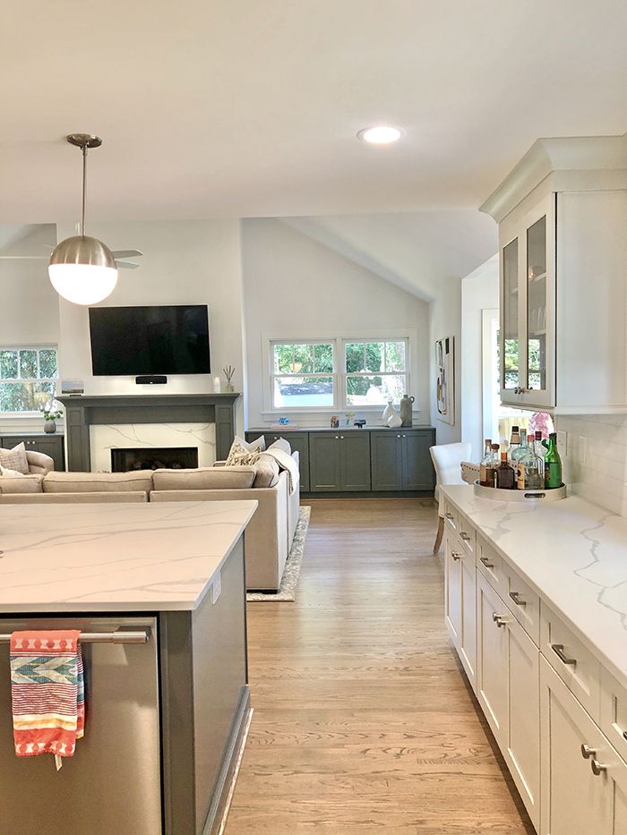 Katie Roche Home Tour kitchen and living