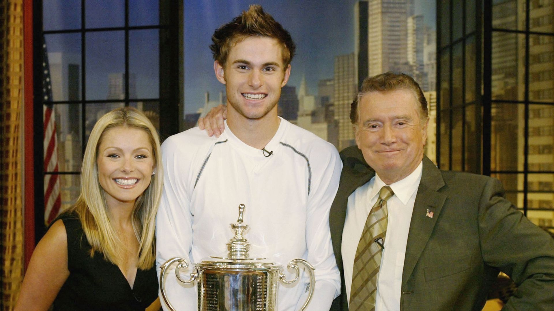 Andy Roddick with Regis Philbin and Kelly Ripa