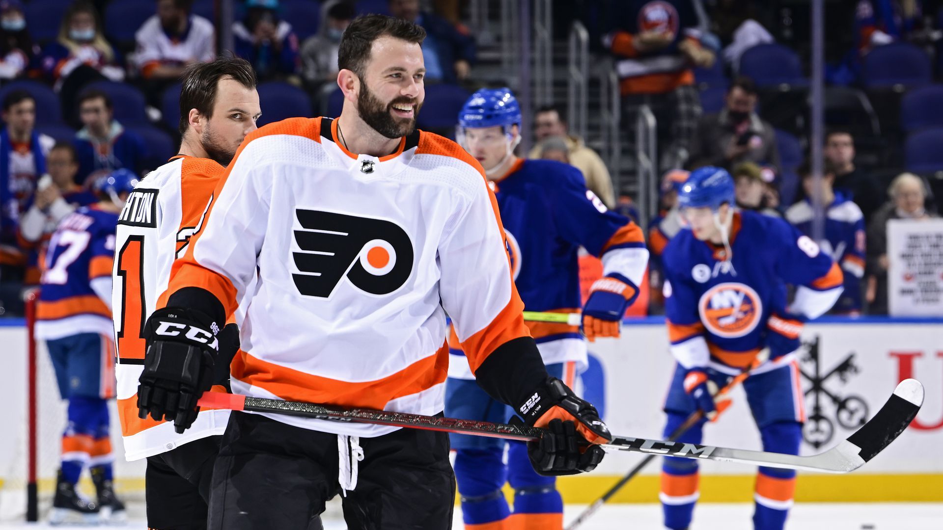 Keith Yandle warms up prior to Tuesday night's game.