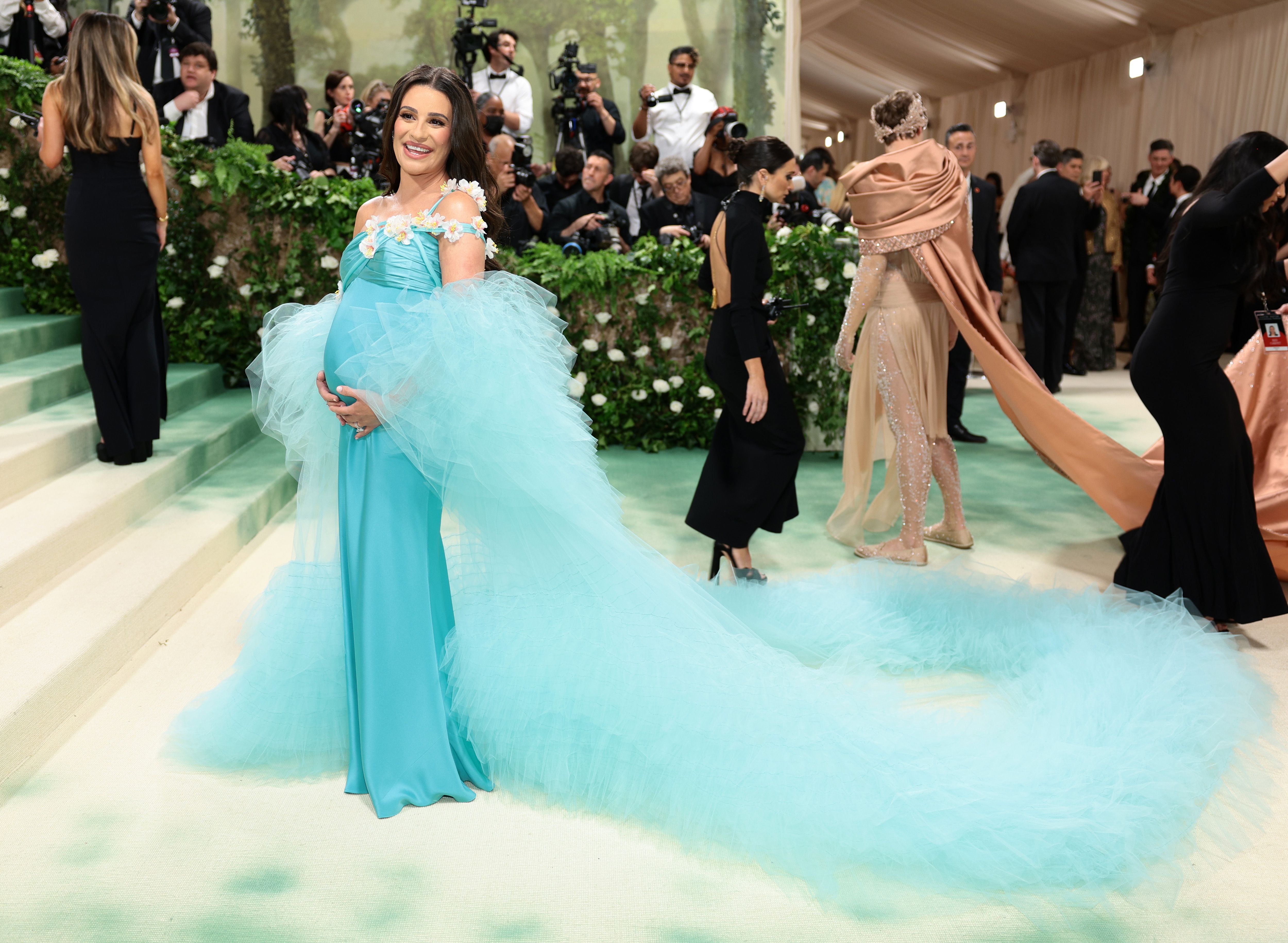 Lea Michele attends The 2024 Met Gala Celebrating "Sleeping Beauties: Reawakening Fashion" at The Metropolitan Museum of Art on May 06, 2024 in New York City. (Photo by Dimitrios Kambouris/Getty Images for The Met Museum/Vogue)