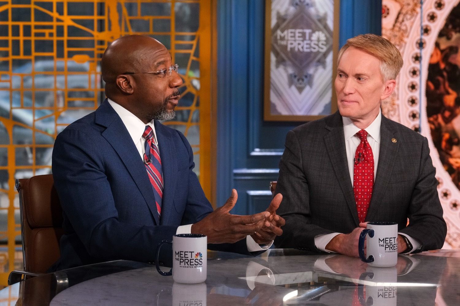 Warnock and Lankford during "Meet the Press"