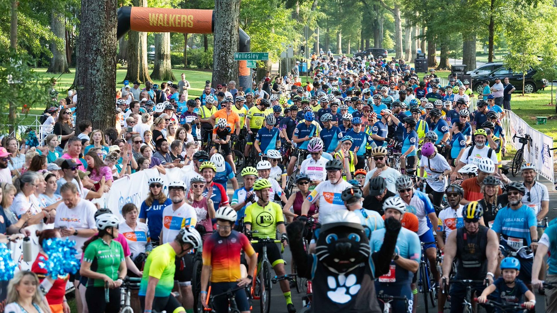 Cyclists and walkers prepare for 24 hours of Booty in Myers Park.