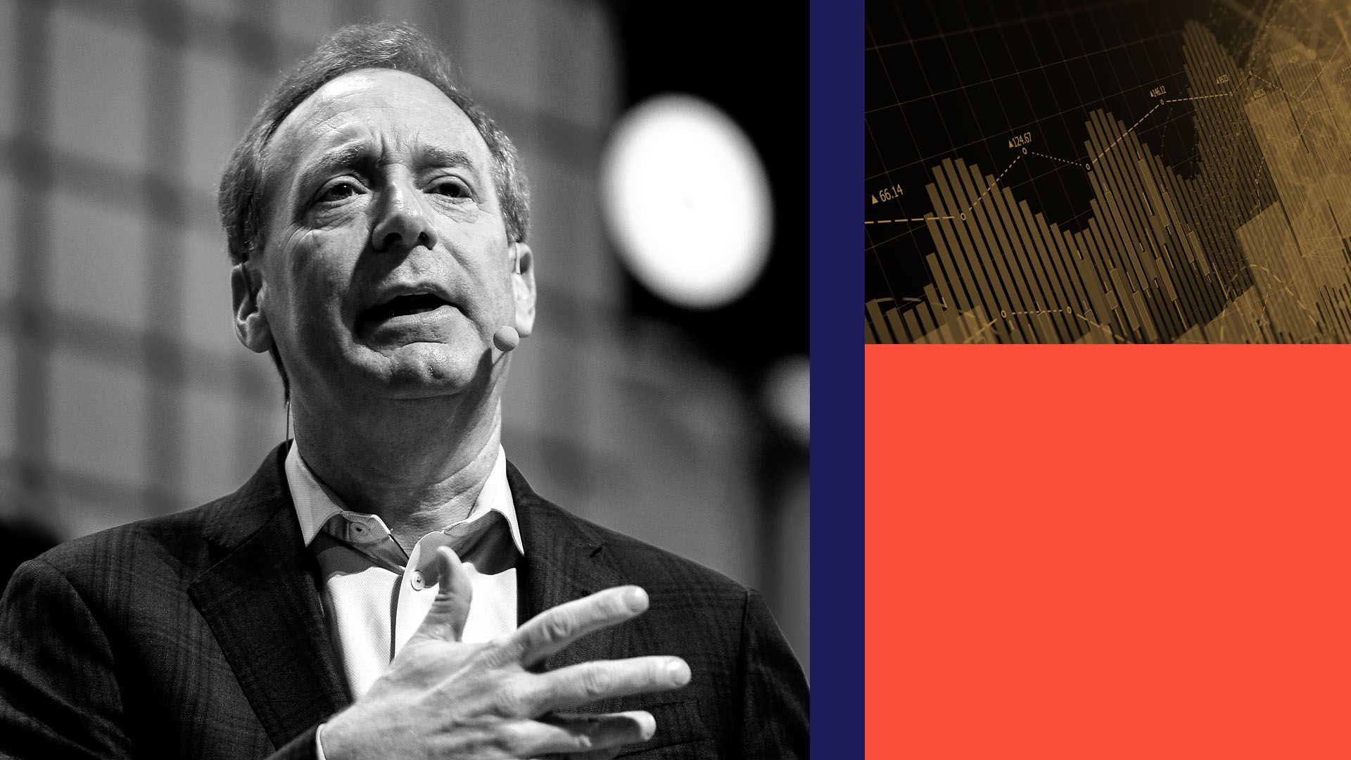 Photo collage of Brad smith and an image of data