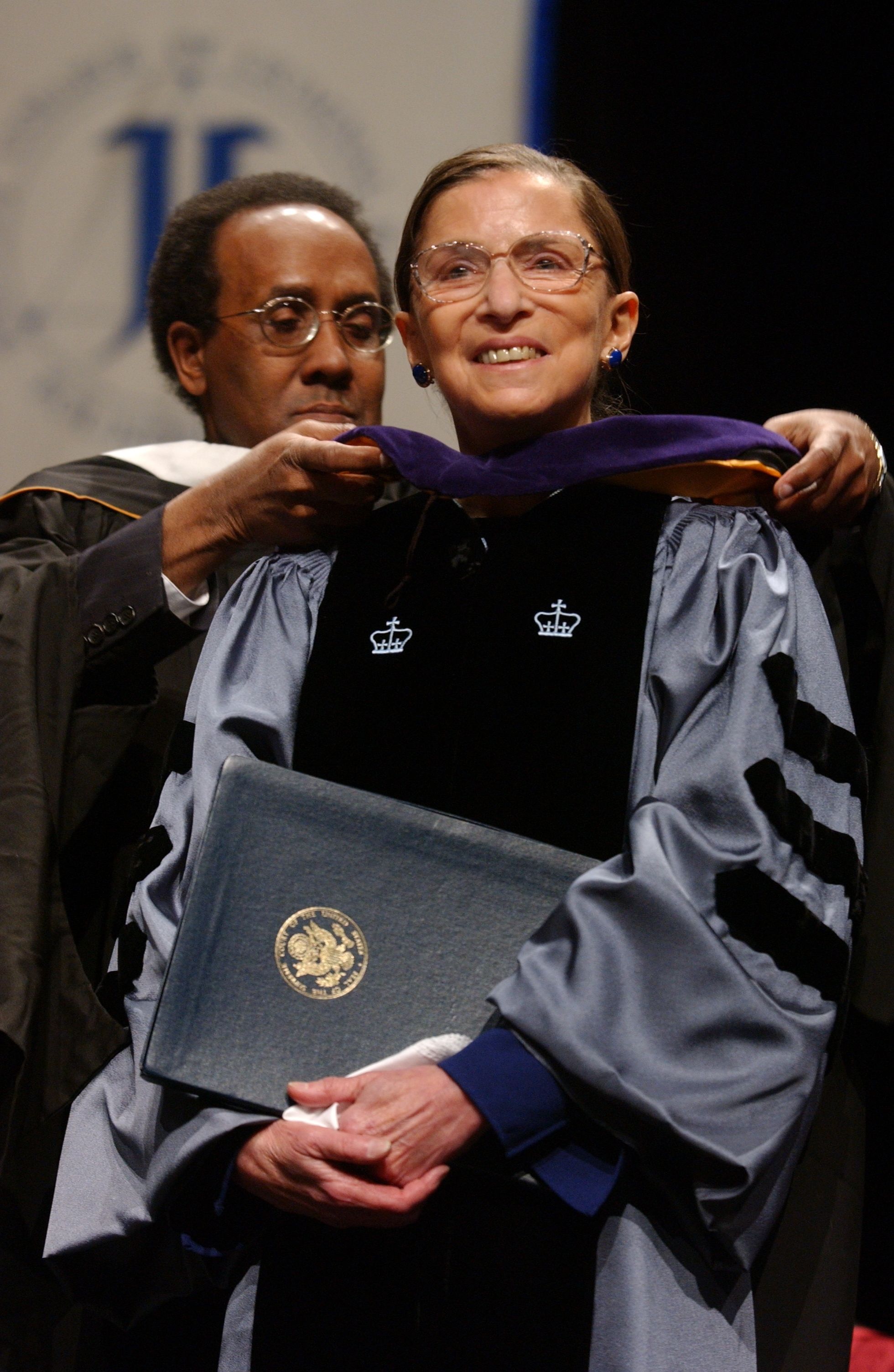 RBG receives an honorary degree from the John Jay College of Criminal Justice in 2004. Photo: Ramin Talaie/Corbis via Getty Images