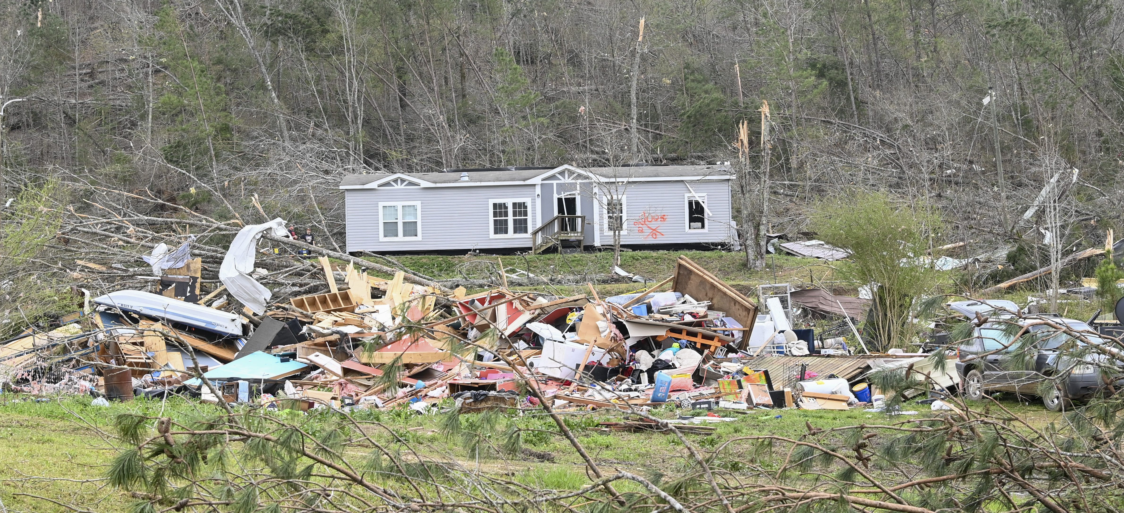 Photo of a home completely destroyed