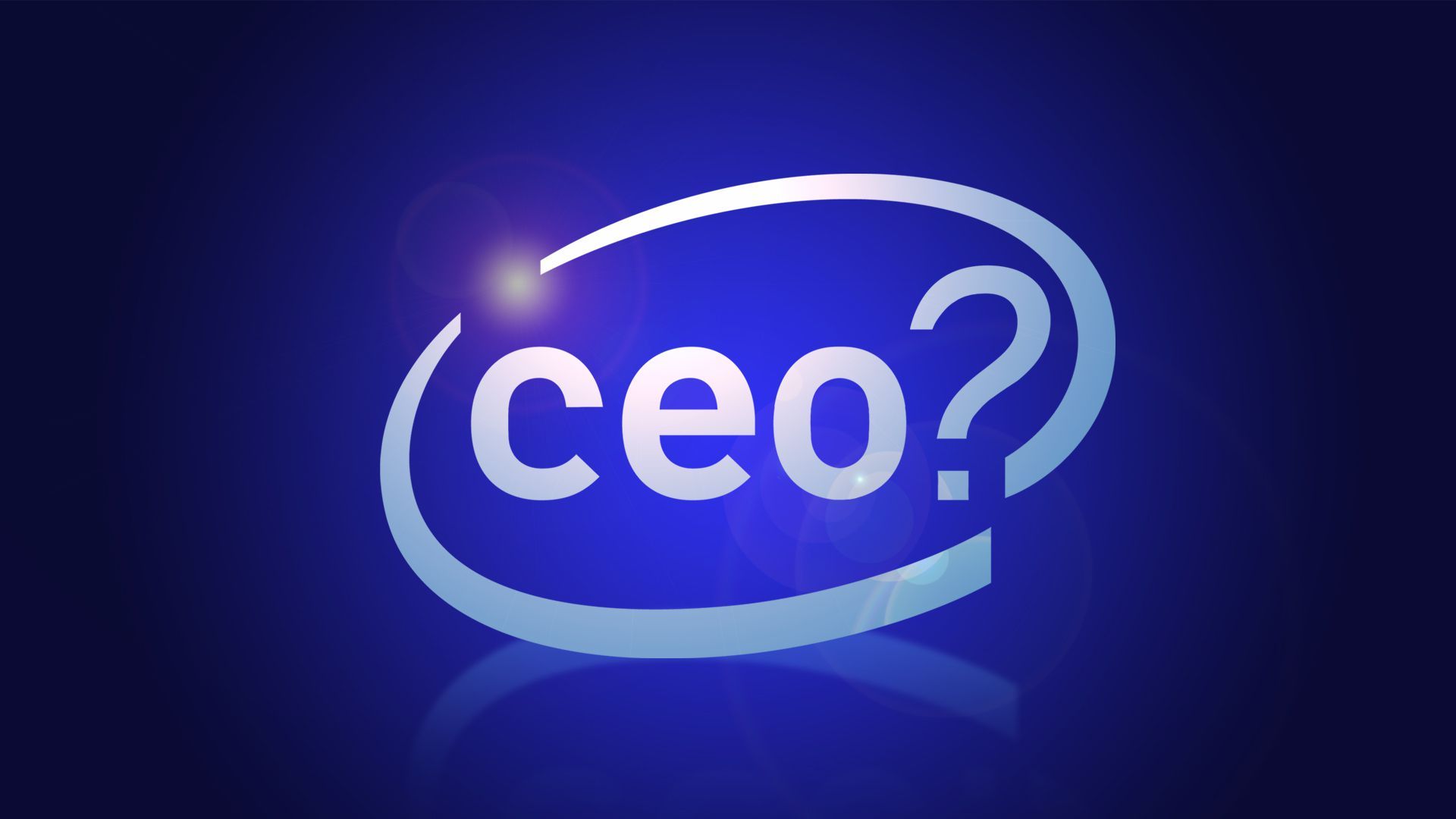 the word ceo? with a circle around it like the Intel logo