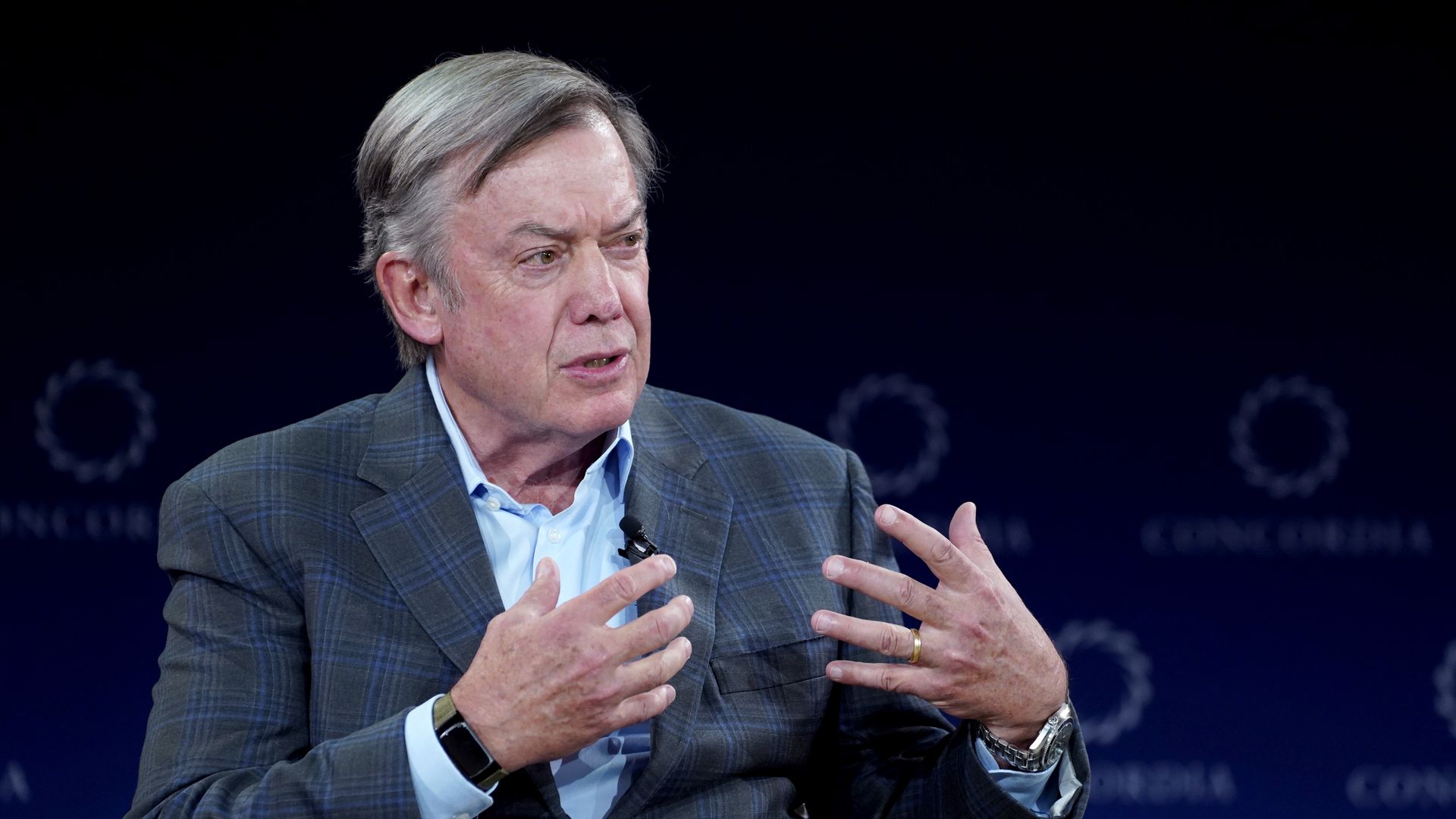 ASU President Michael Crow talking.