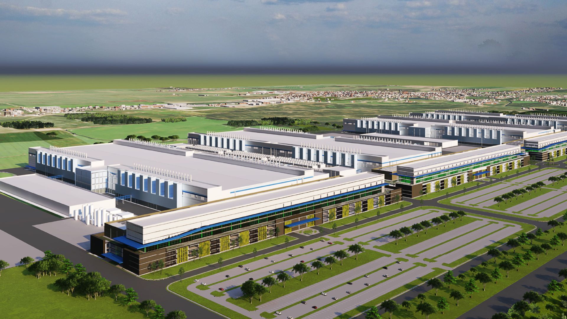 A rendering of the future Micron plant in New York State.