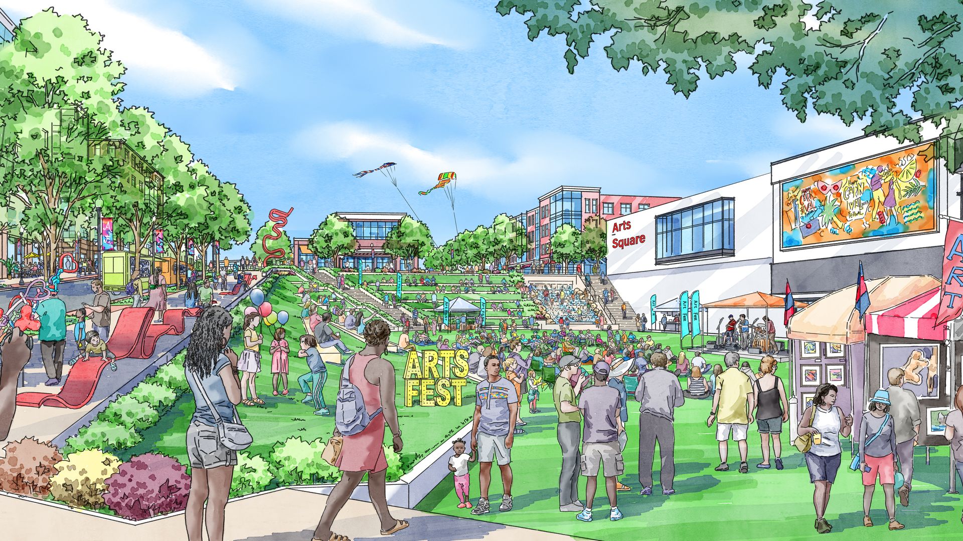 A rendering of the redeveloped Hickory Hollow mall property