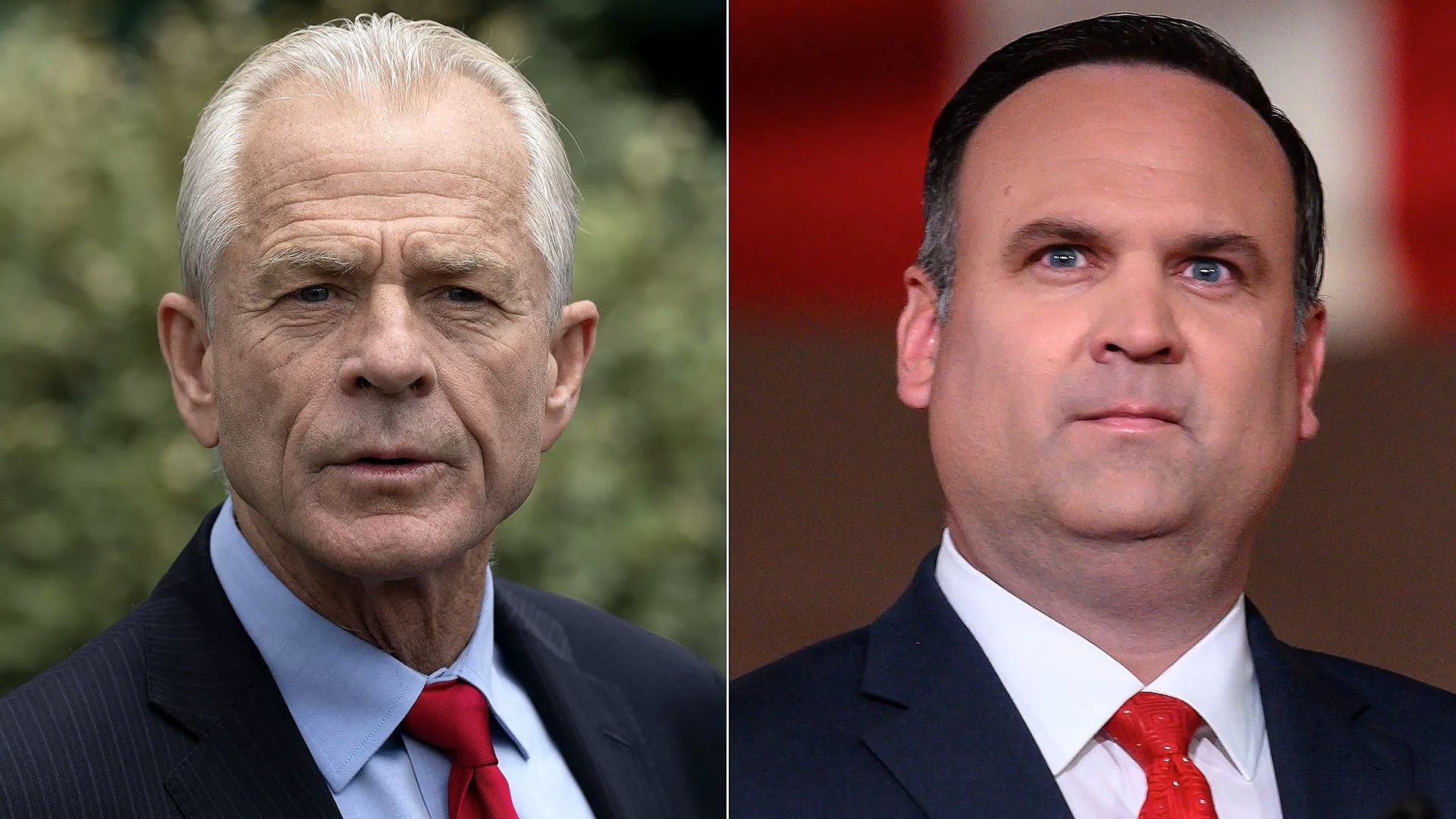  Combination images of Peter Navarro, left, and Dan Scavino. Photos: Nicholas Kamm/AFP, Chris Kleponis/Polaris/Bloomberg via Getty Images