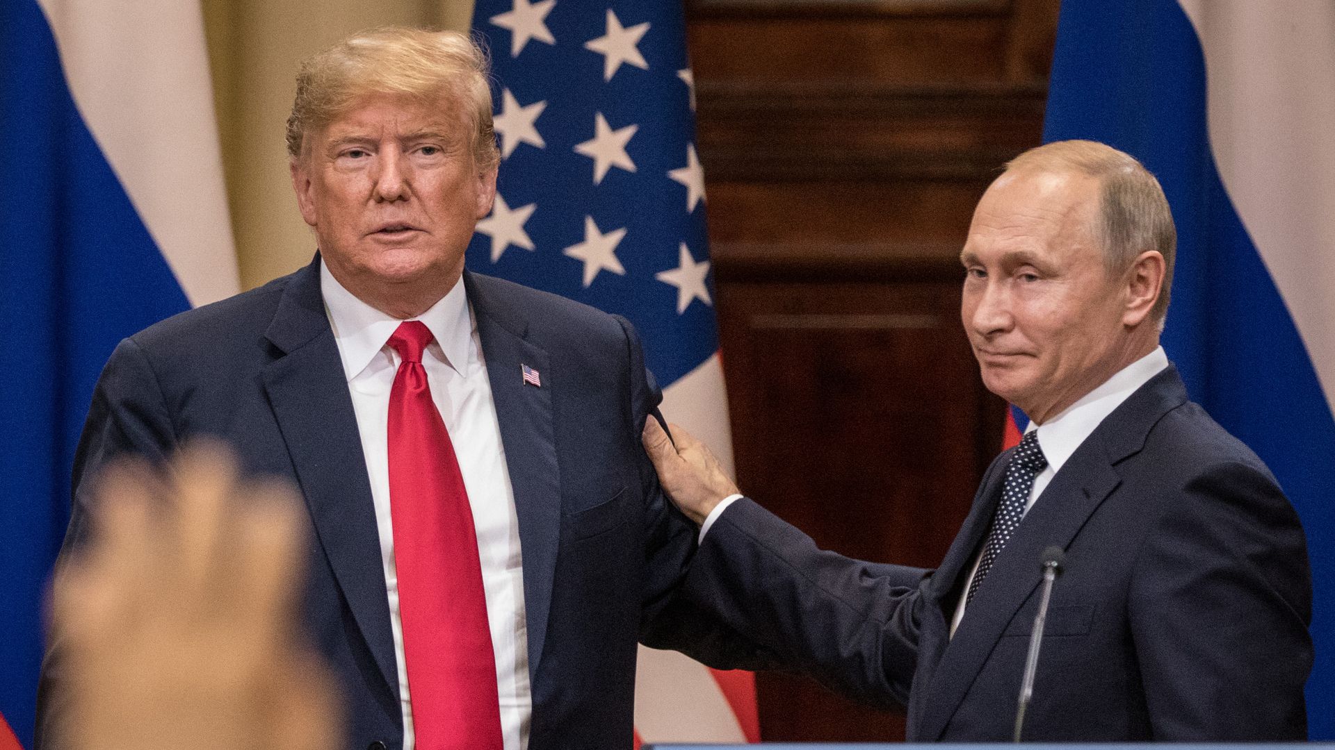President Donald Trump and Russian President Vladimir Putin during a joint press conference after their July summit in Helsinki, Finland. Photo: Chris McGrath/Getty Images