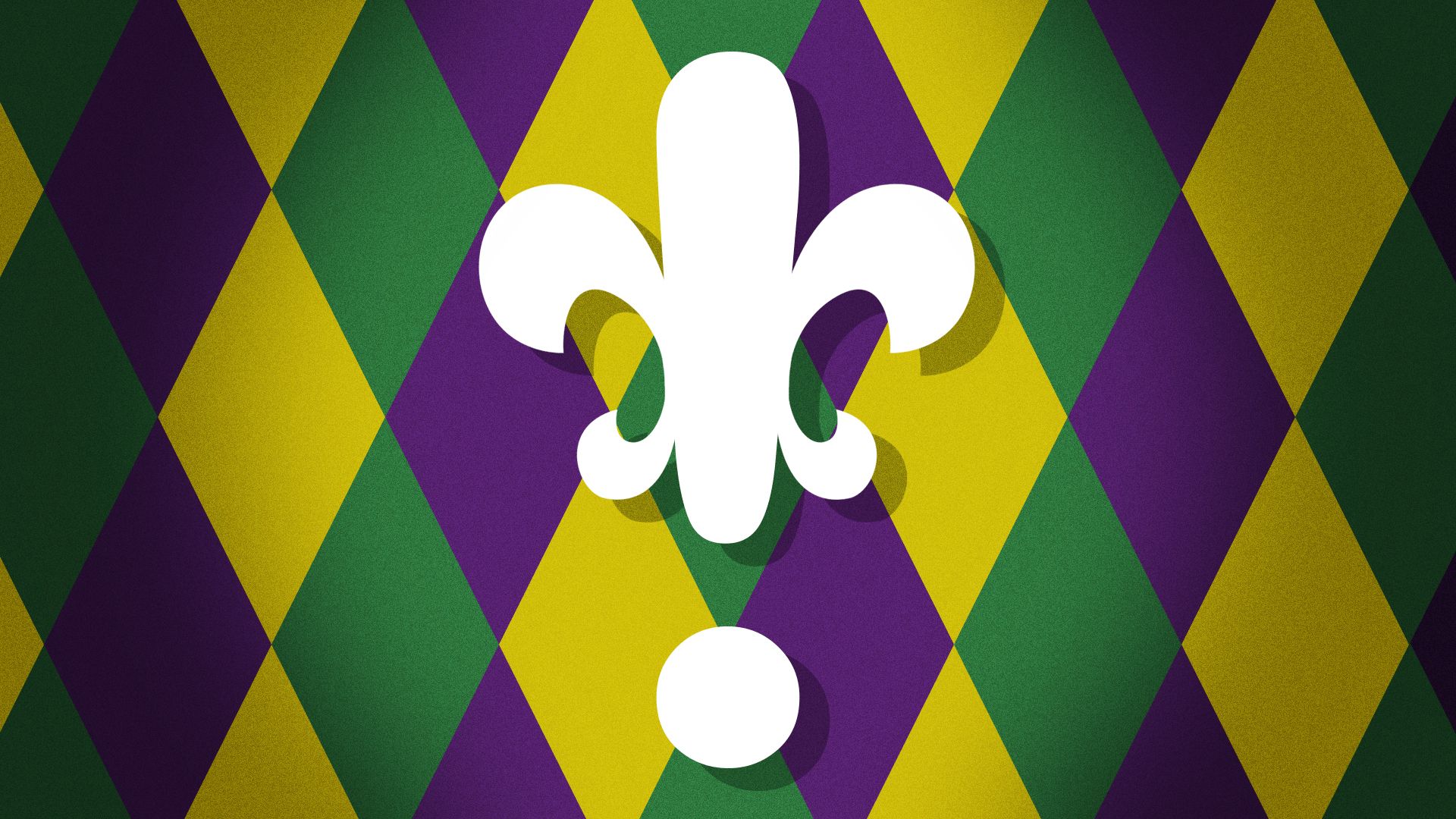 Illustration of a fleur de lis as an exclamation point. 