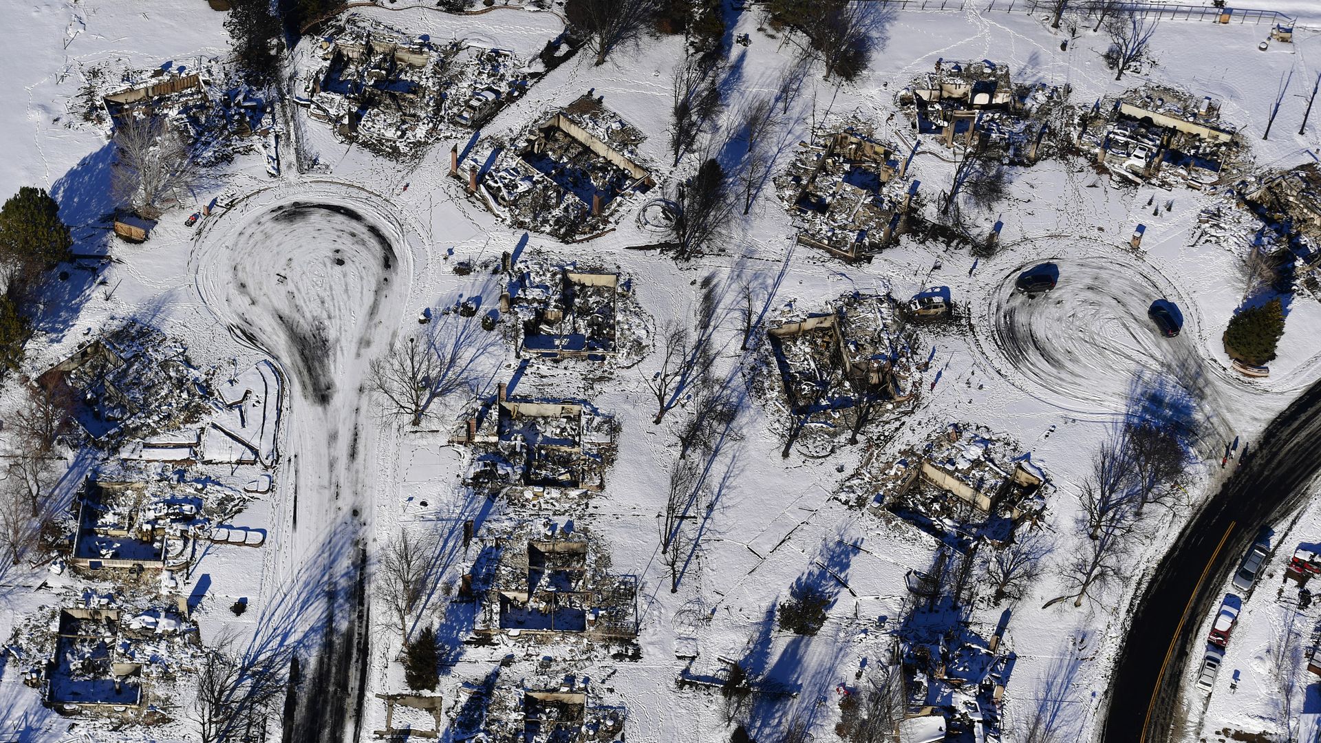 Aerial photos of the devastated neighborhoods left behind from the Marshall Fire in Louisville.