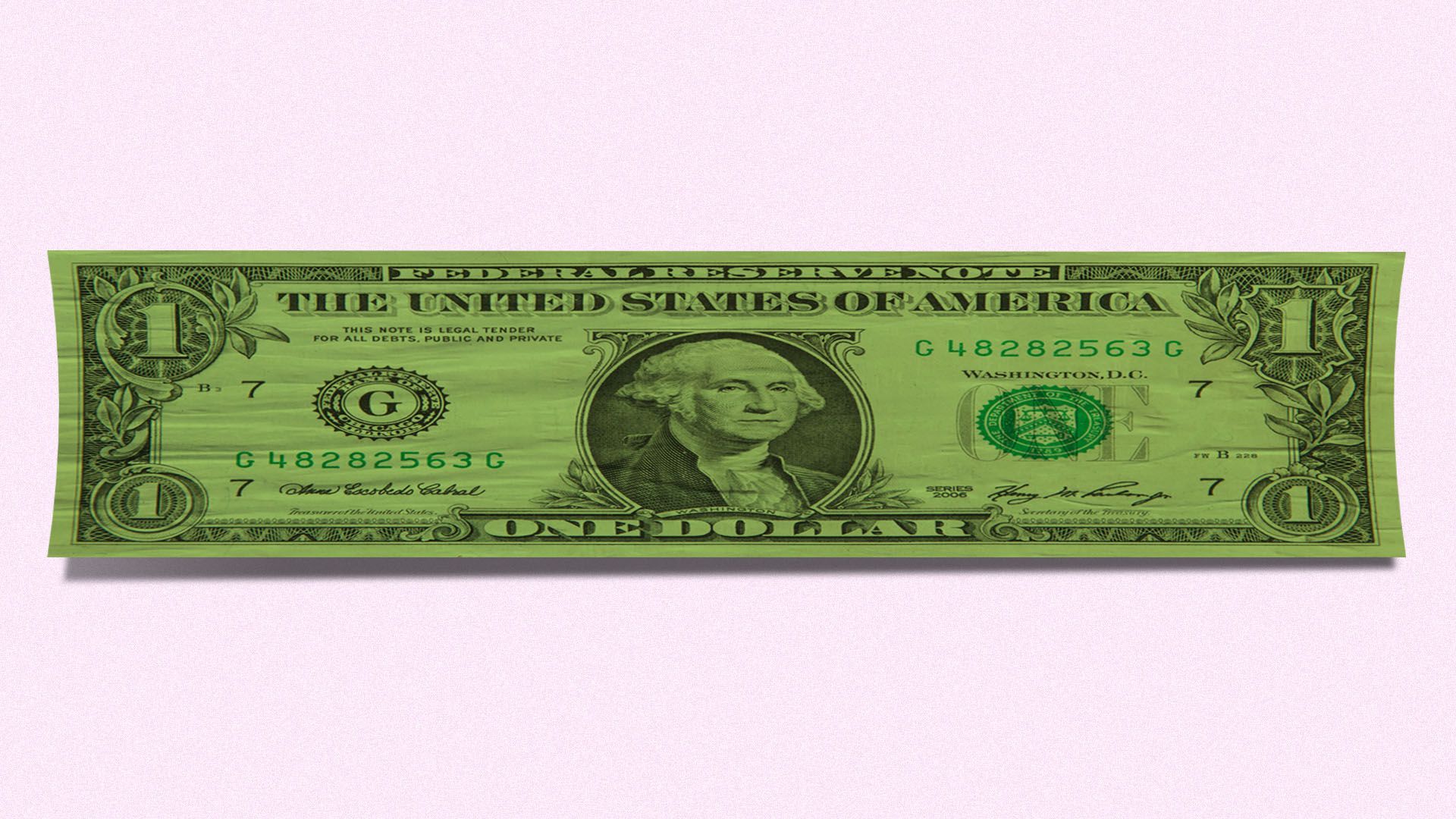 Illustration of a stretched out dollar bill