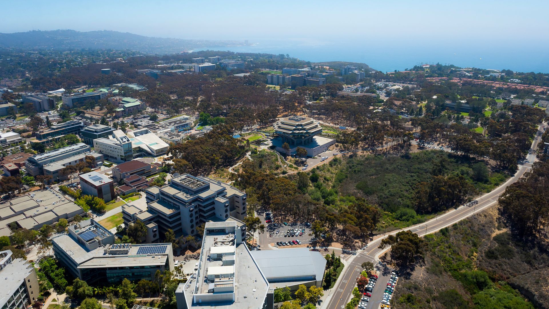 An aerial view of UC San Diego campus.