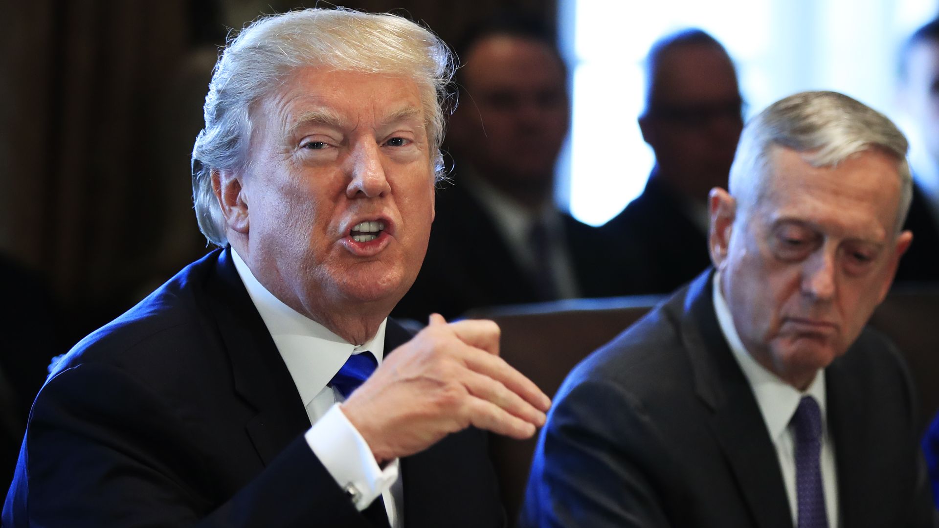 President Donald Trump with Secretary of Defense Jim Mattis during a cabinet meeting. Photo: Manuel Balce Ceneta / AP