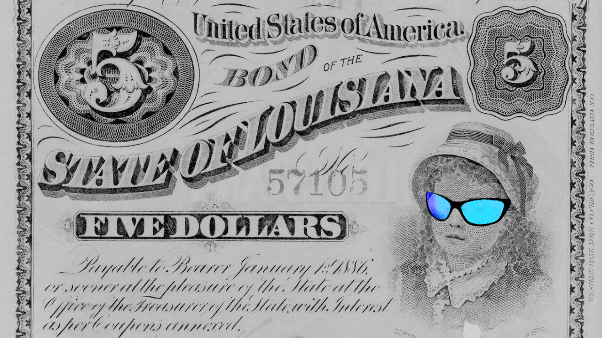 Illustration of a bond with sunglasses