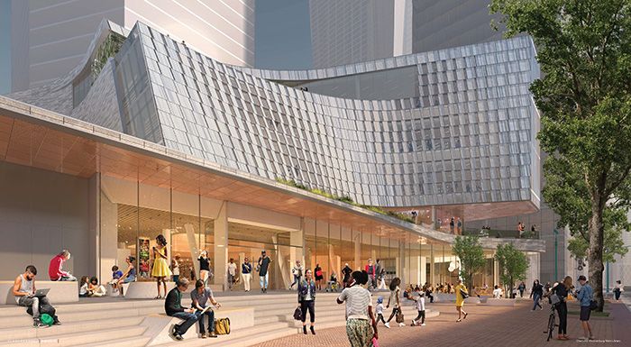 Rendering of the new uptown library