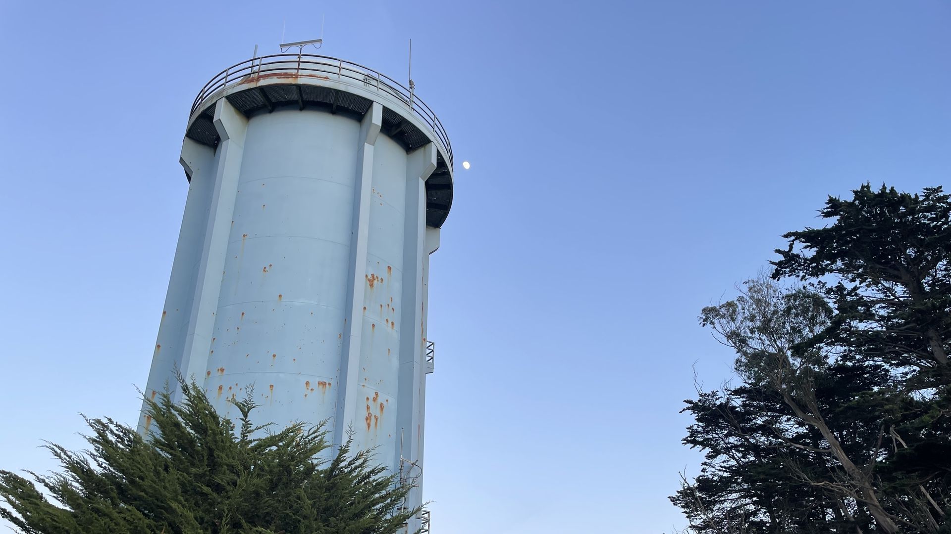 blue water tank