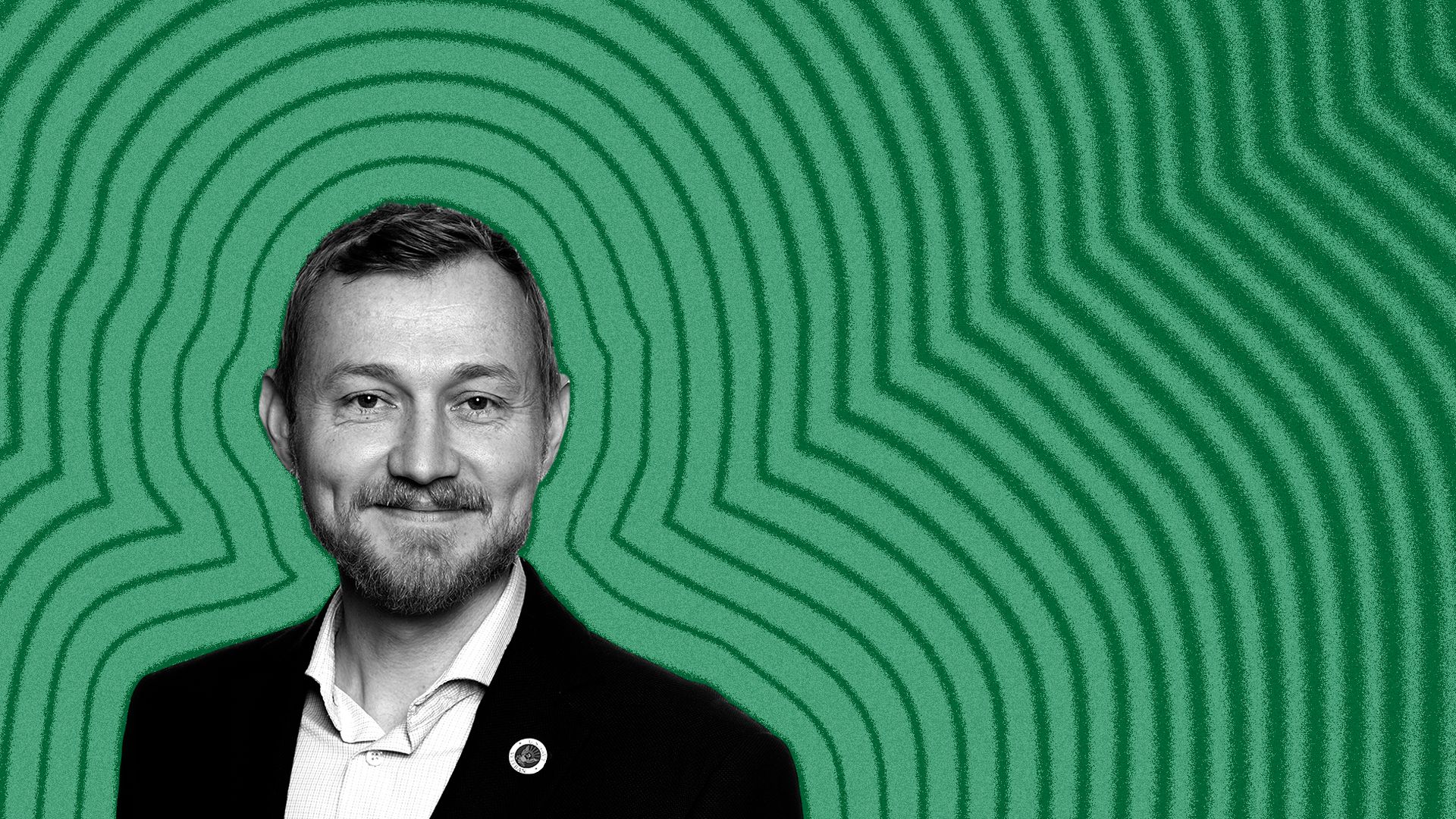 Illustration of Joshua Wostal with lines radiating from him. 