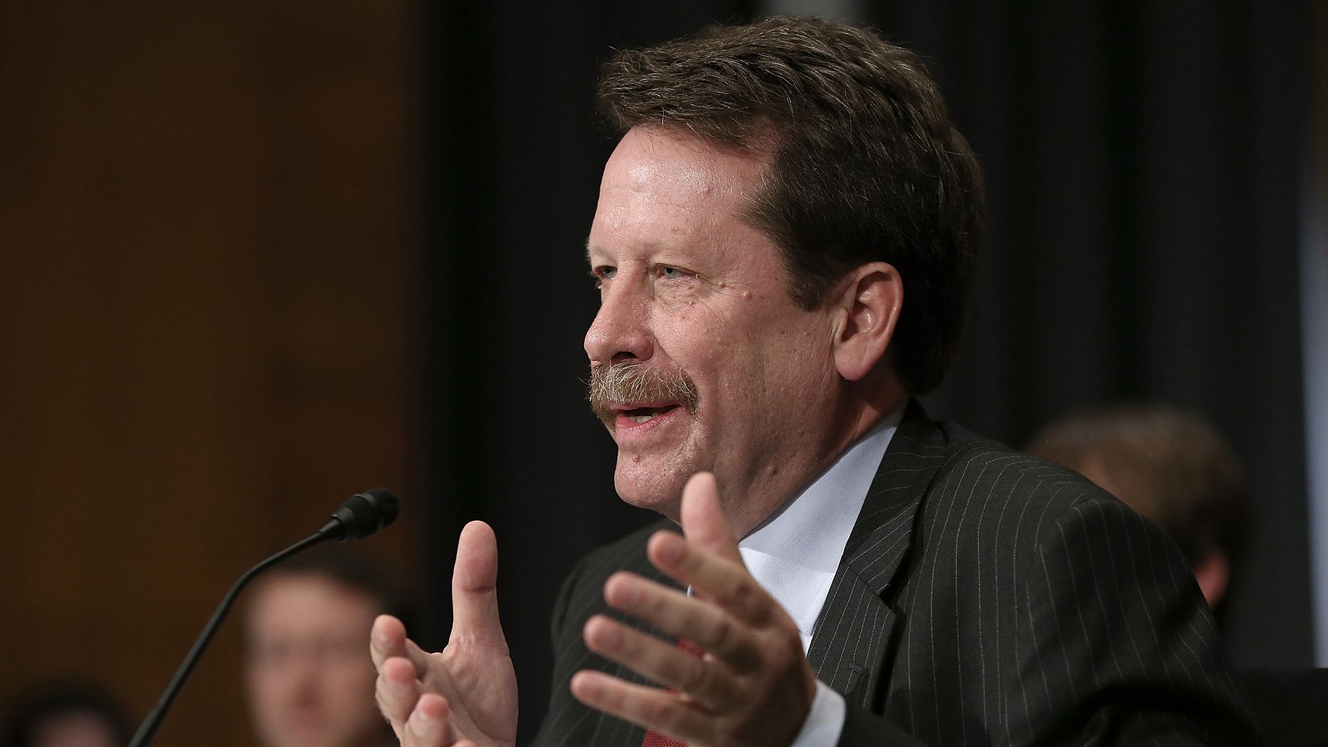 Dr. Robert Califf testifies during his nomination hearing before the Senate Health, Education, Labor and Pensions Committee November 17, 2015 in Washington, DC.