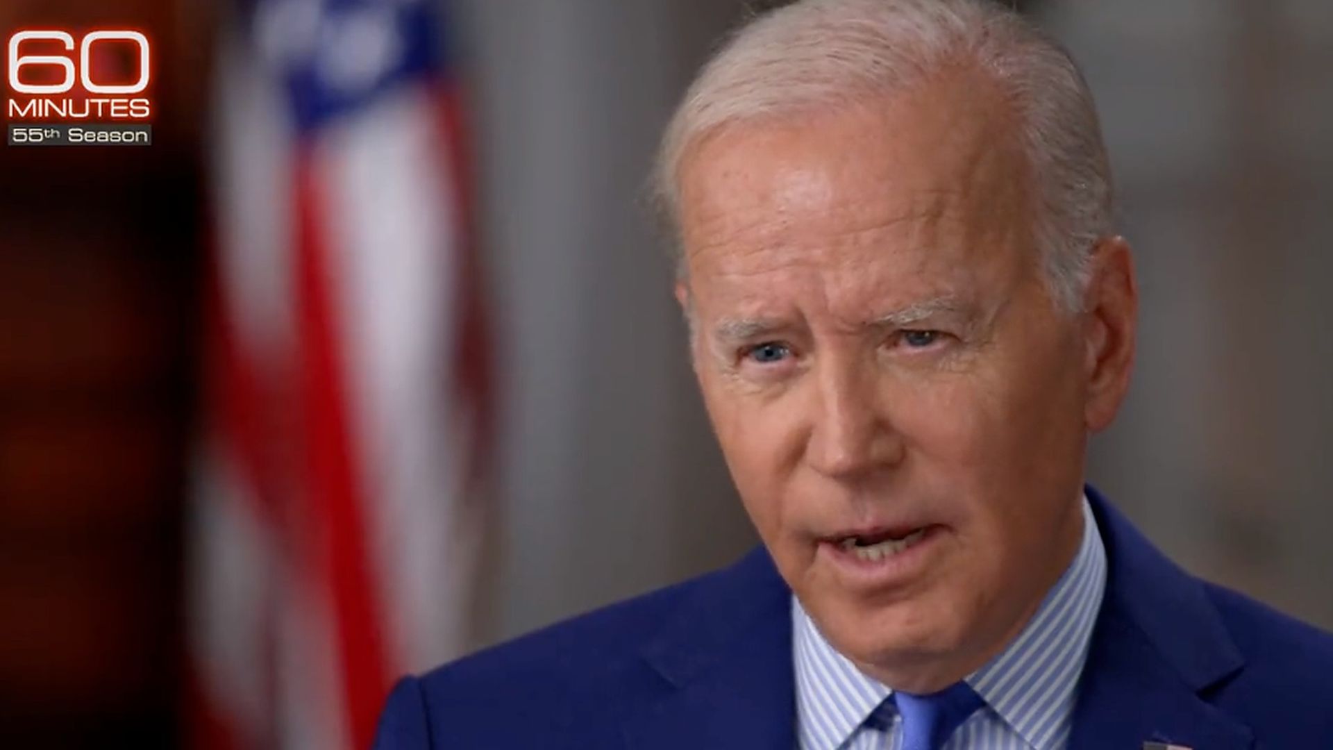 A screenshot of President Biden on CBS News' "60 Minutes."