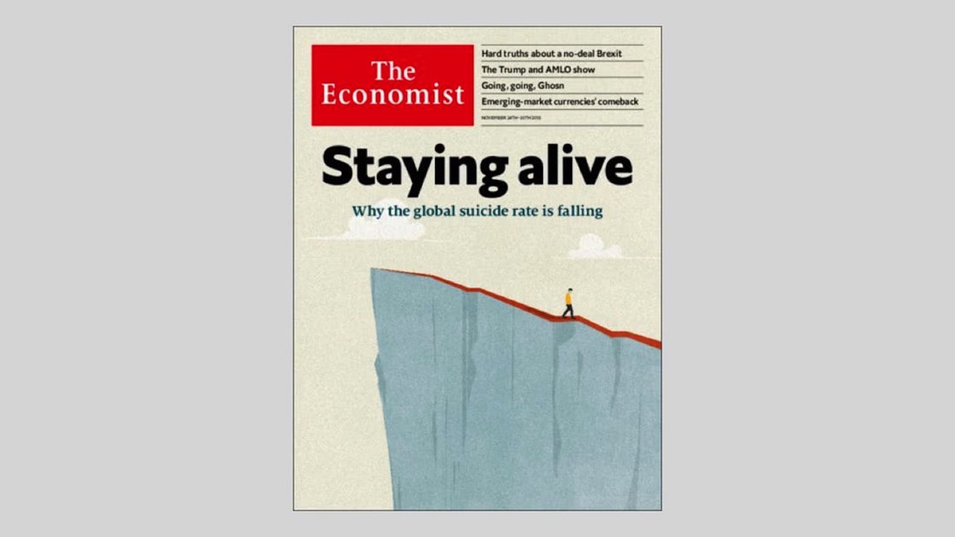 Cover of the Economist with the headline "Staying alive"