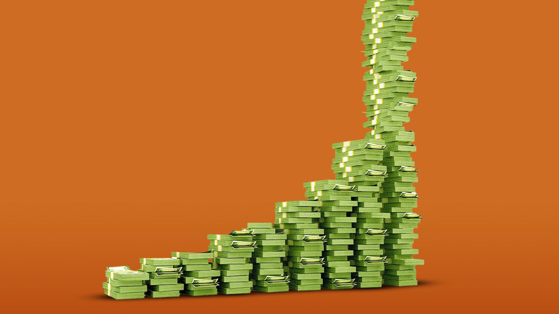 Illustration of bills piling up.