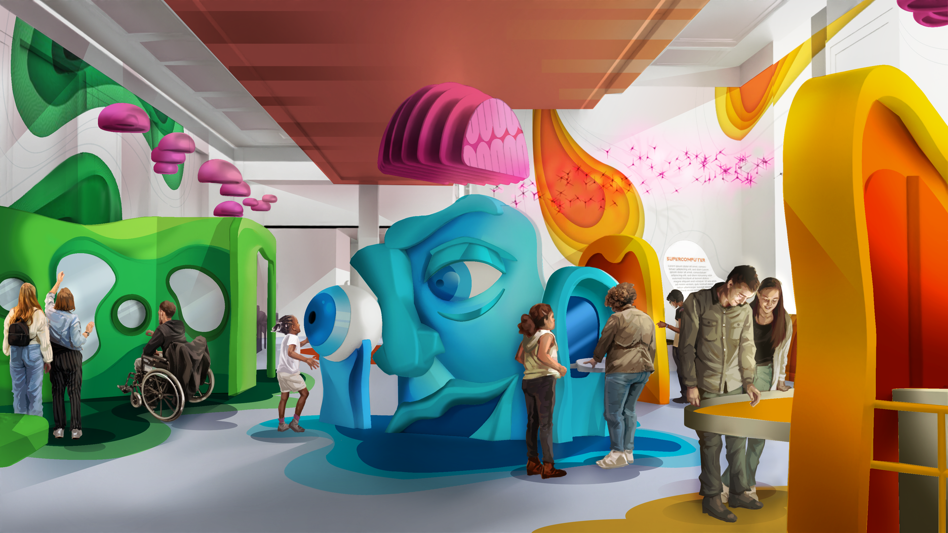 A rendering of the Body Odyssey at The Franklin Institute in Philadelphia